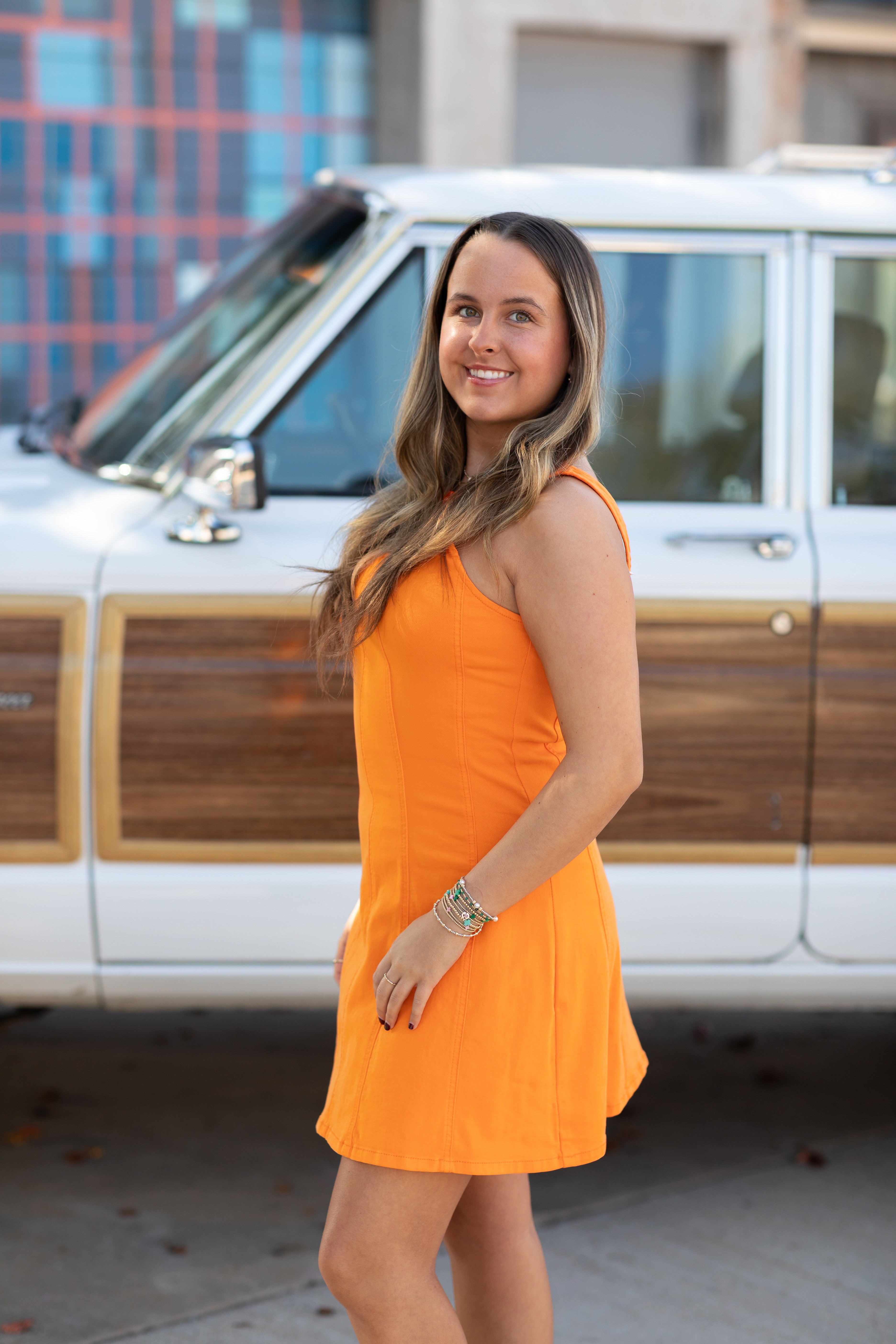 MONTREAL DENIM STRAP DRESS