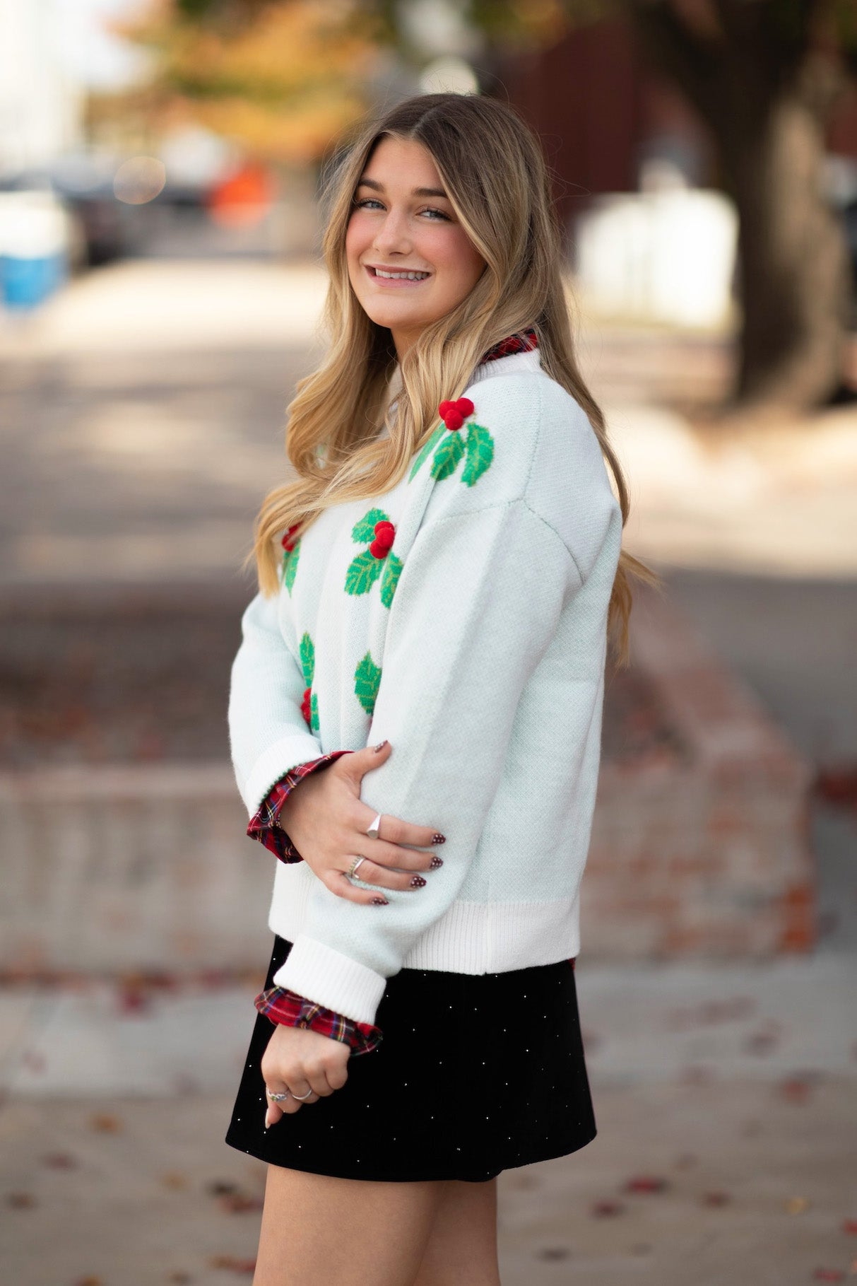 Holly Berries Pom Pom Sweater