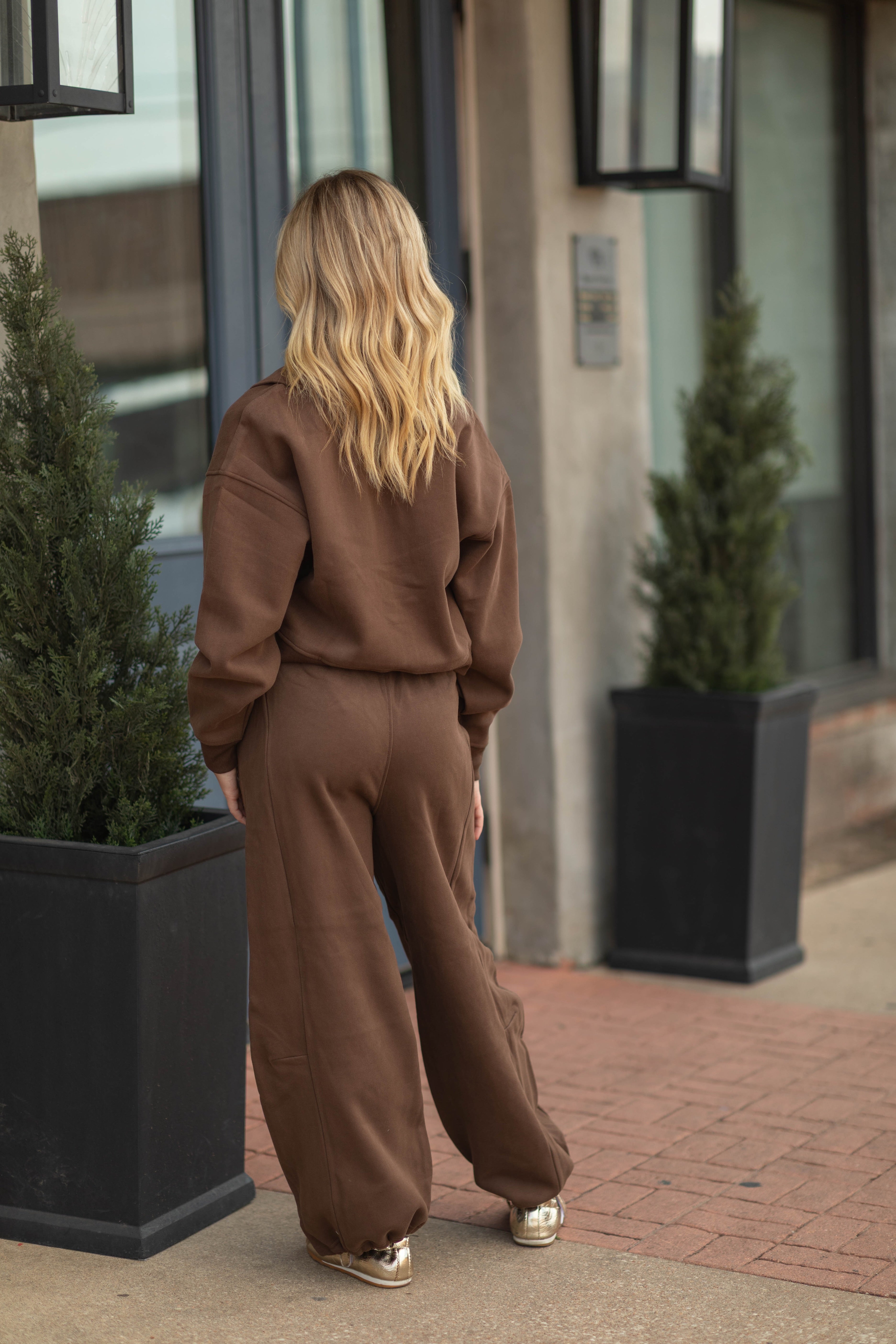 BEATA FLEECE PULL ON BARREL PANT W/ ADJUSTABLE HEM