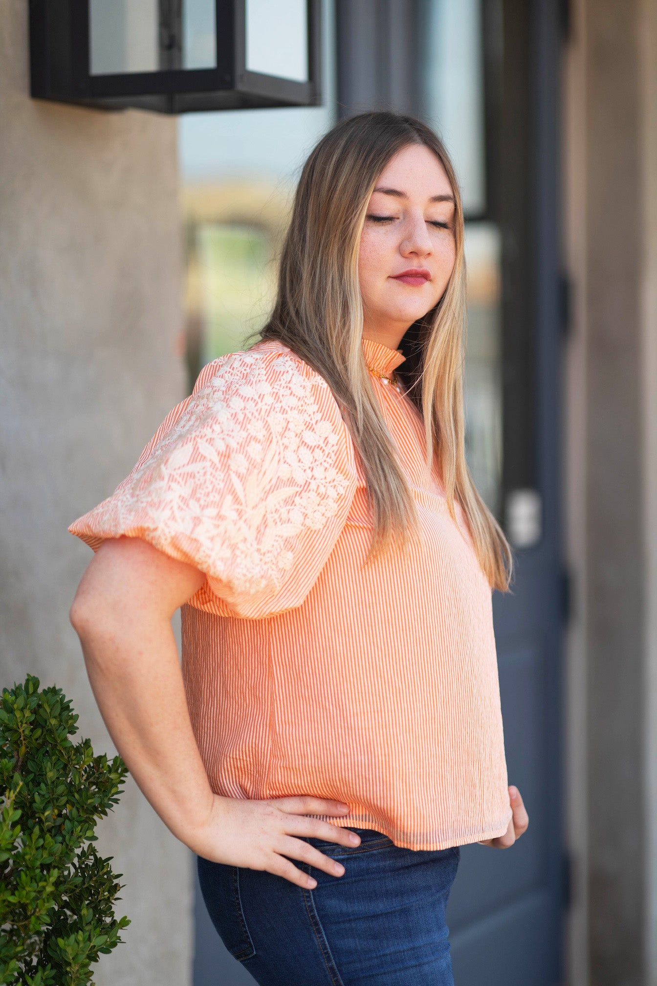 Dreamsicle Embroidered Blouse