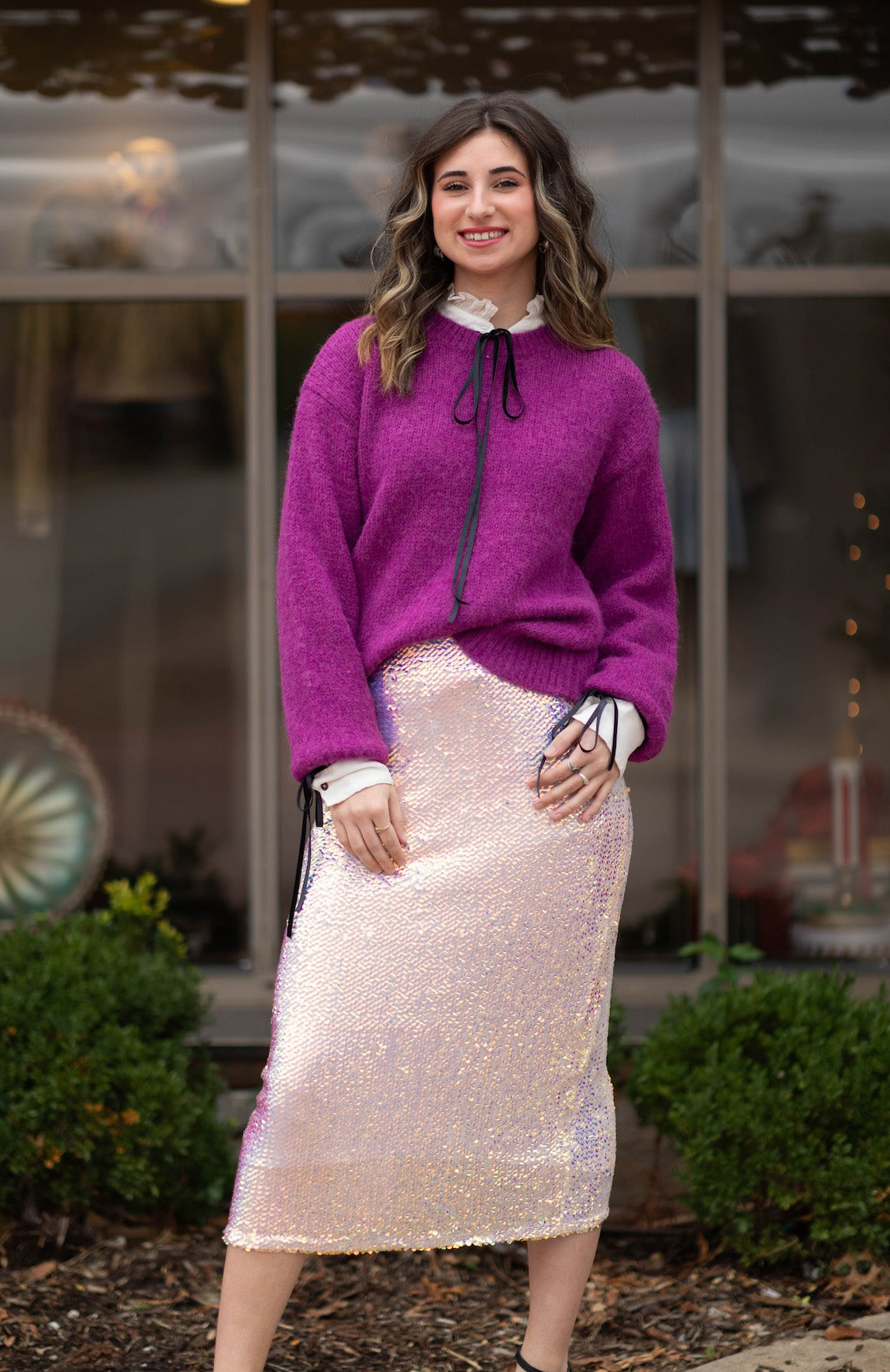 Winter Mix Sequin Midi Skirt