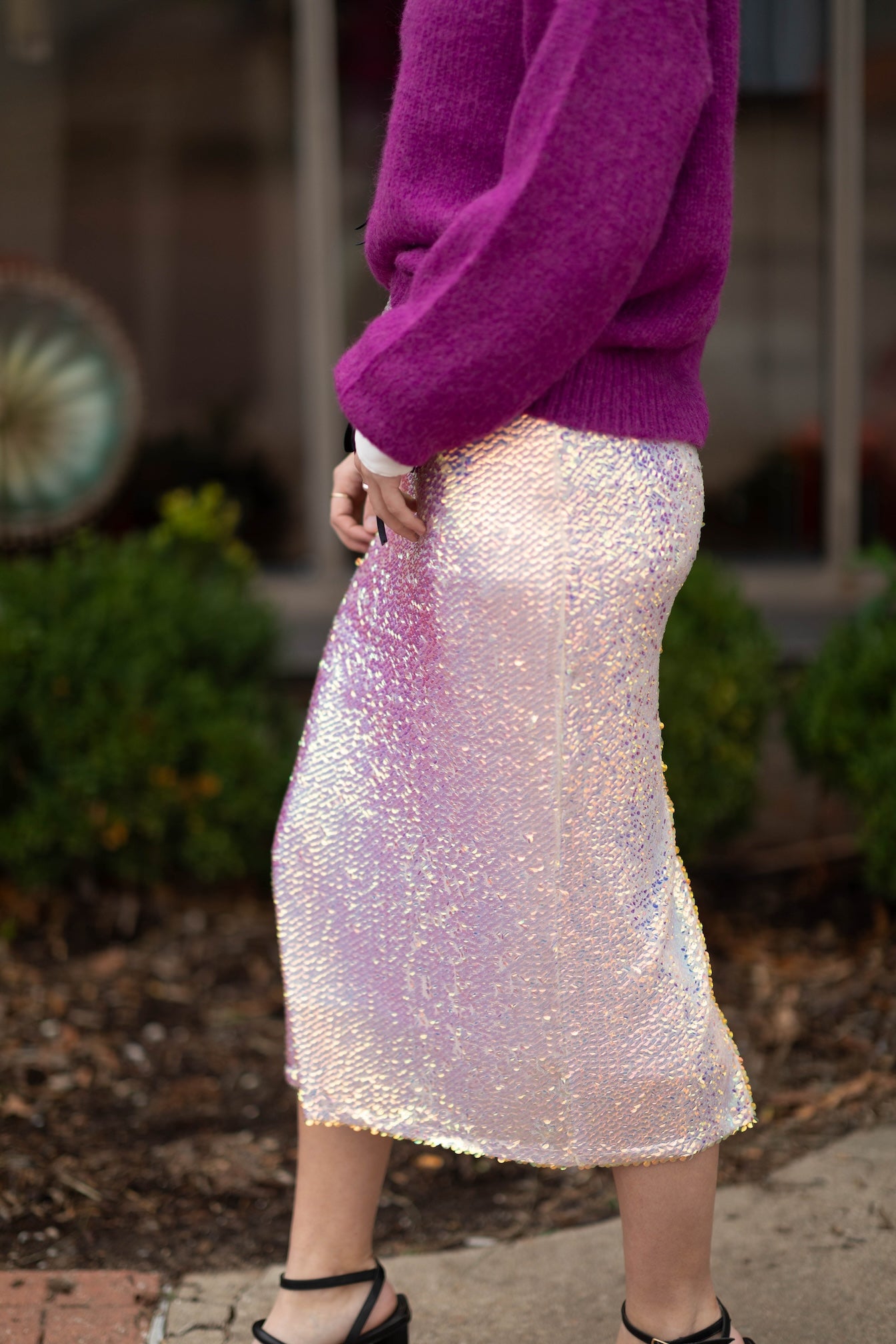 Winter Mix Sequin Midi Skirt