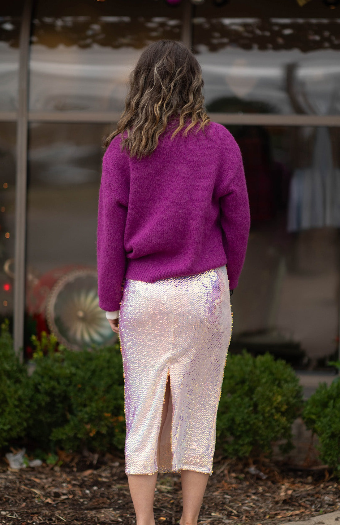 Winter Mix Sequin Midi Skirt