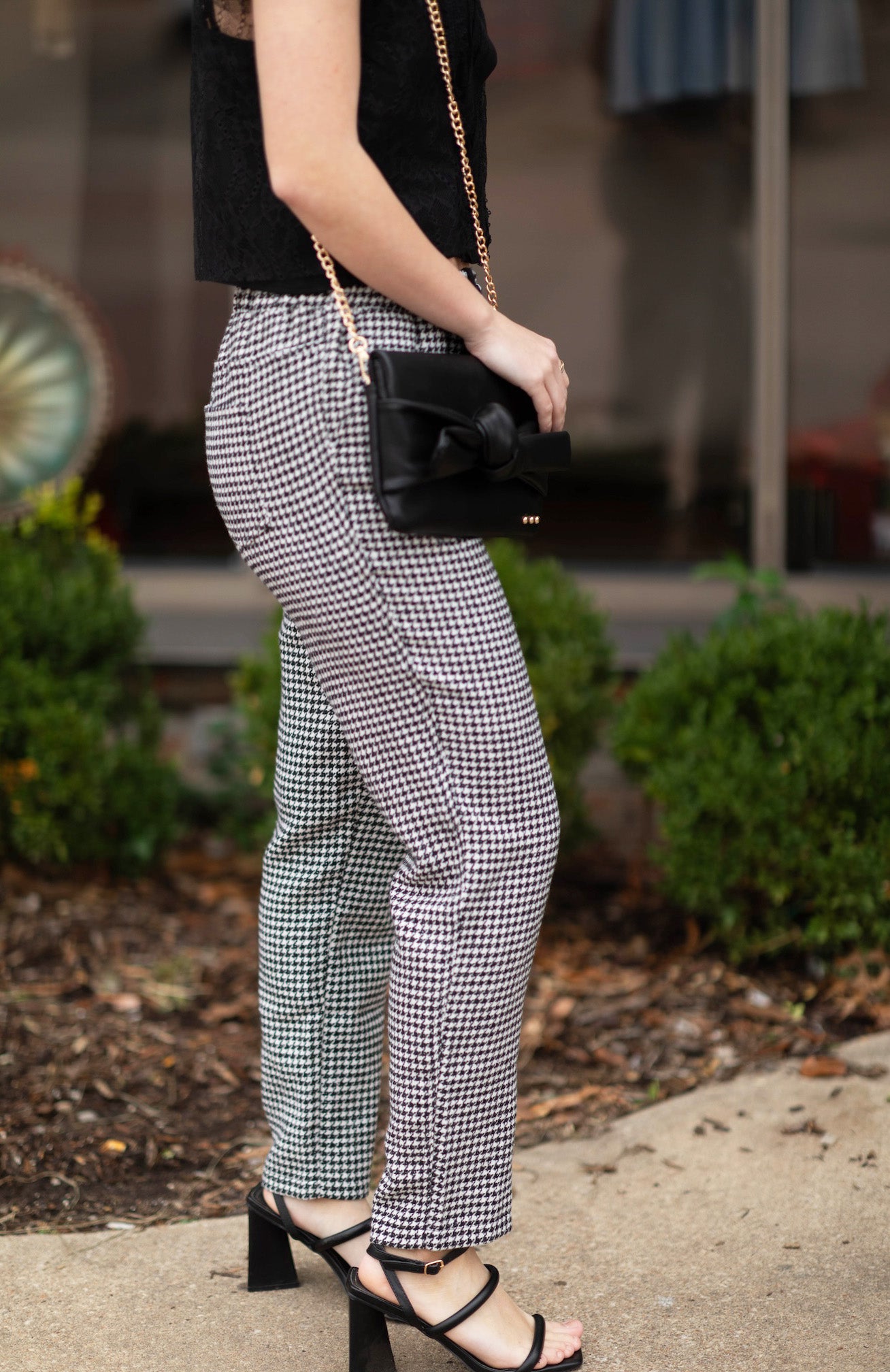 Houndstooth Drawstring Pant