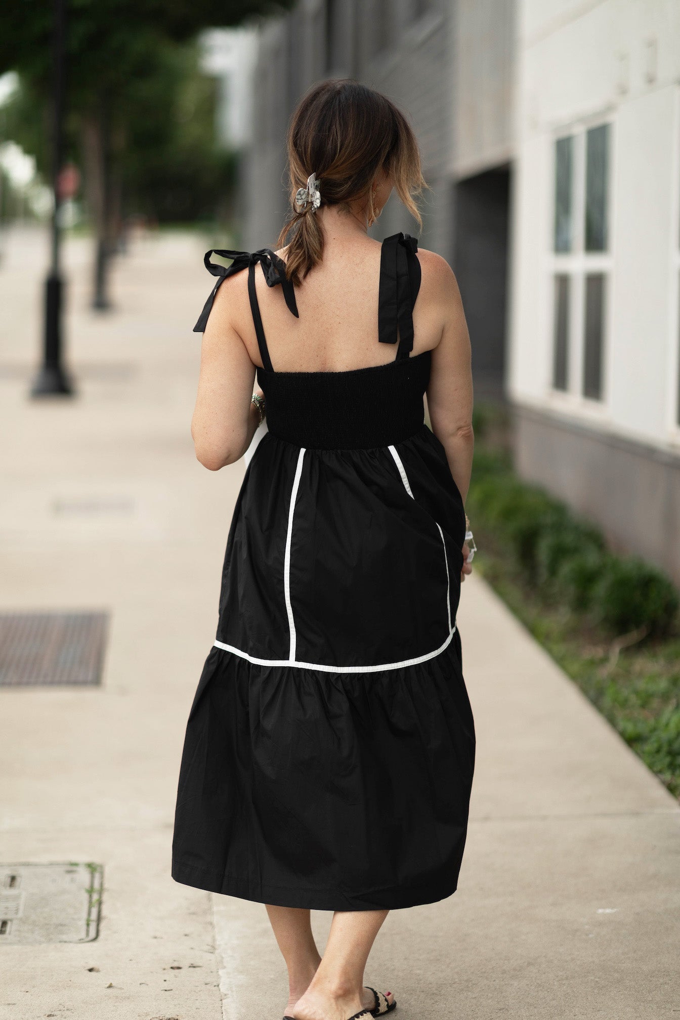 Audrey Contrast Midi Dress