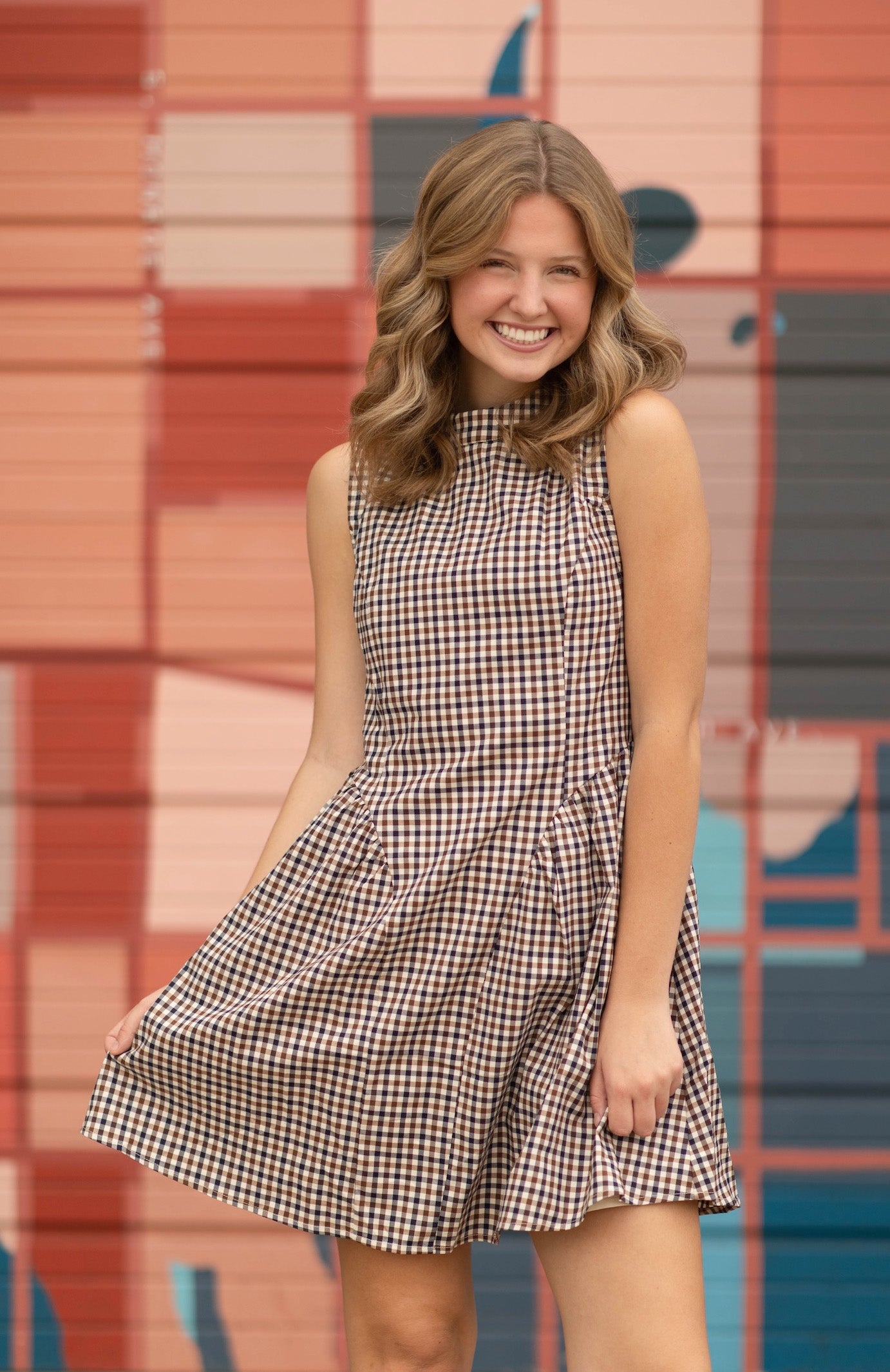 Gingham Short Dress