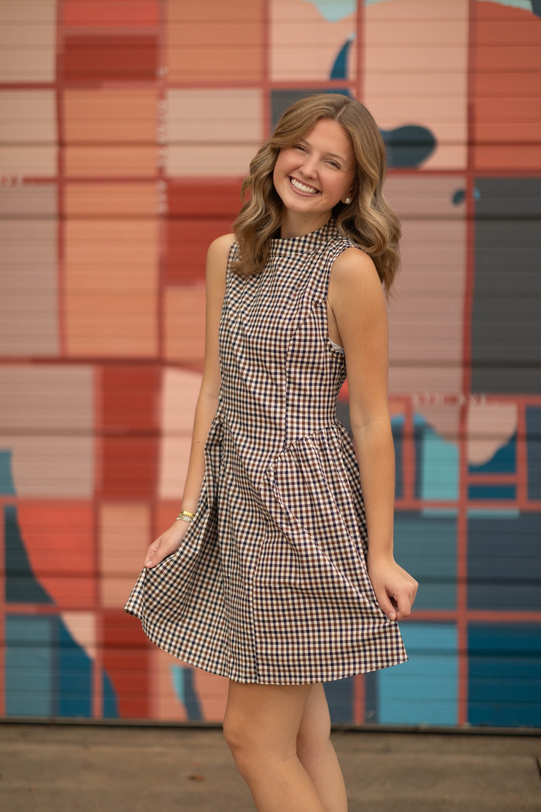 Gingham Short Dress