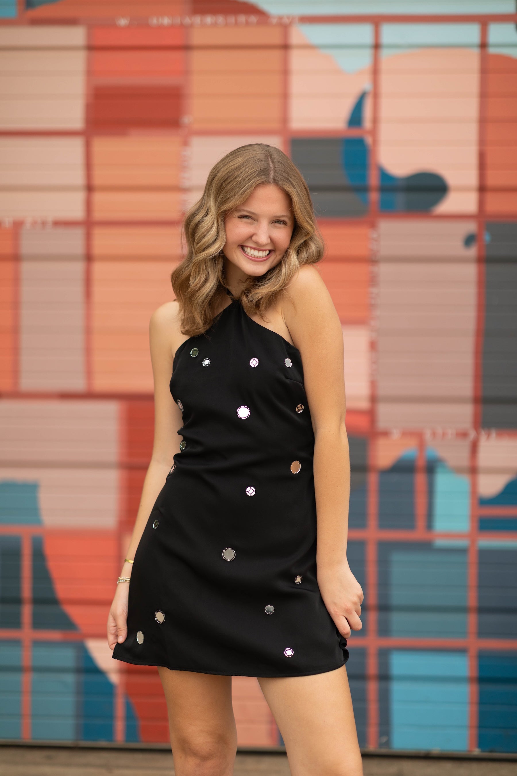 Jewel Embellished Halter Mini Dress