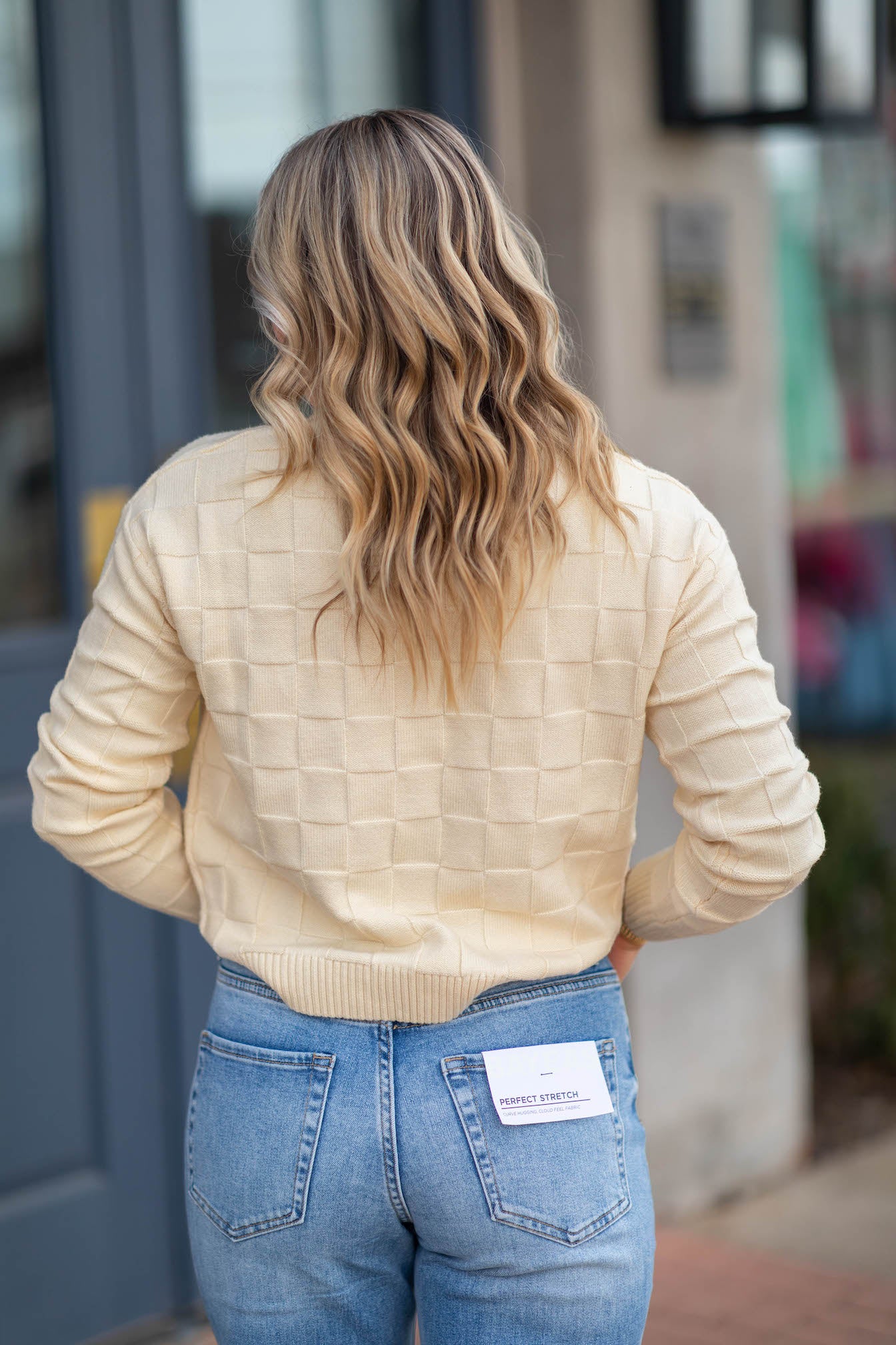 Anjali  Checkered Texture Sweater