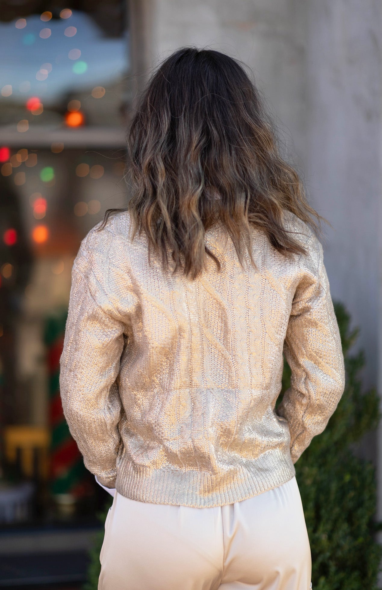 Rowan Metallic Crew Sweater