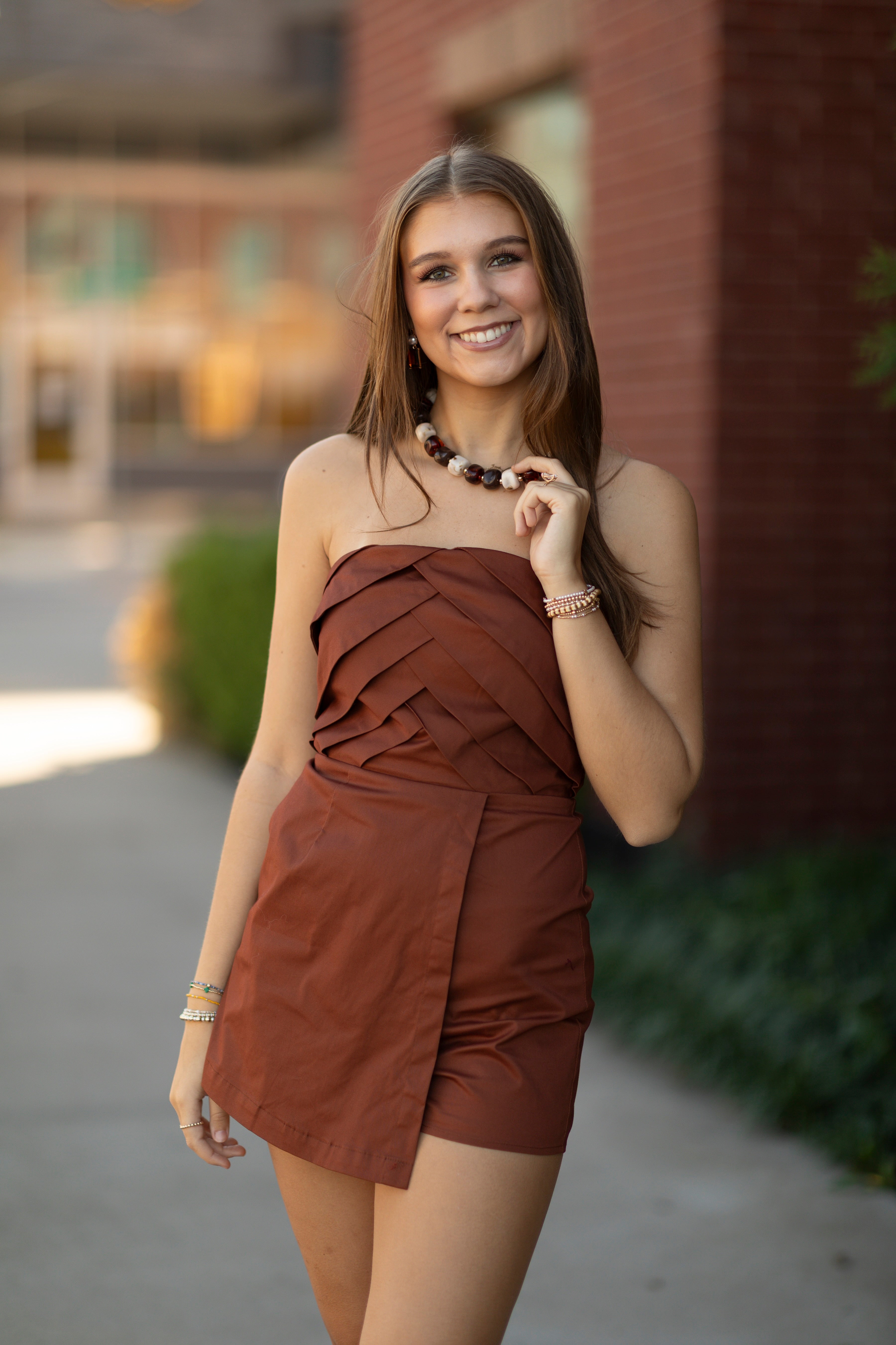 Bold Pleated Torso Romper
