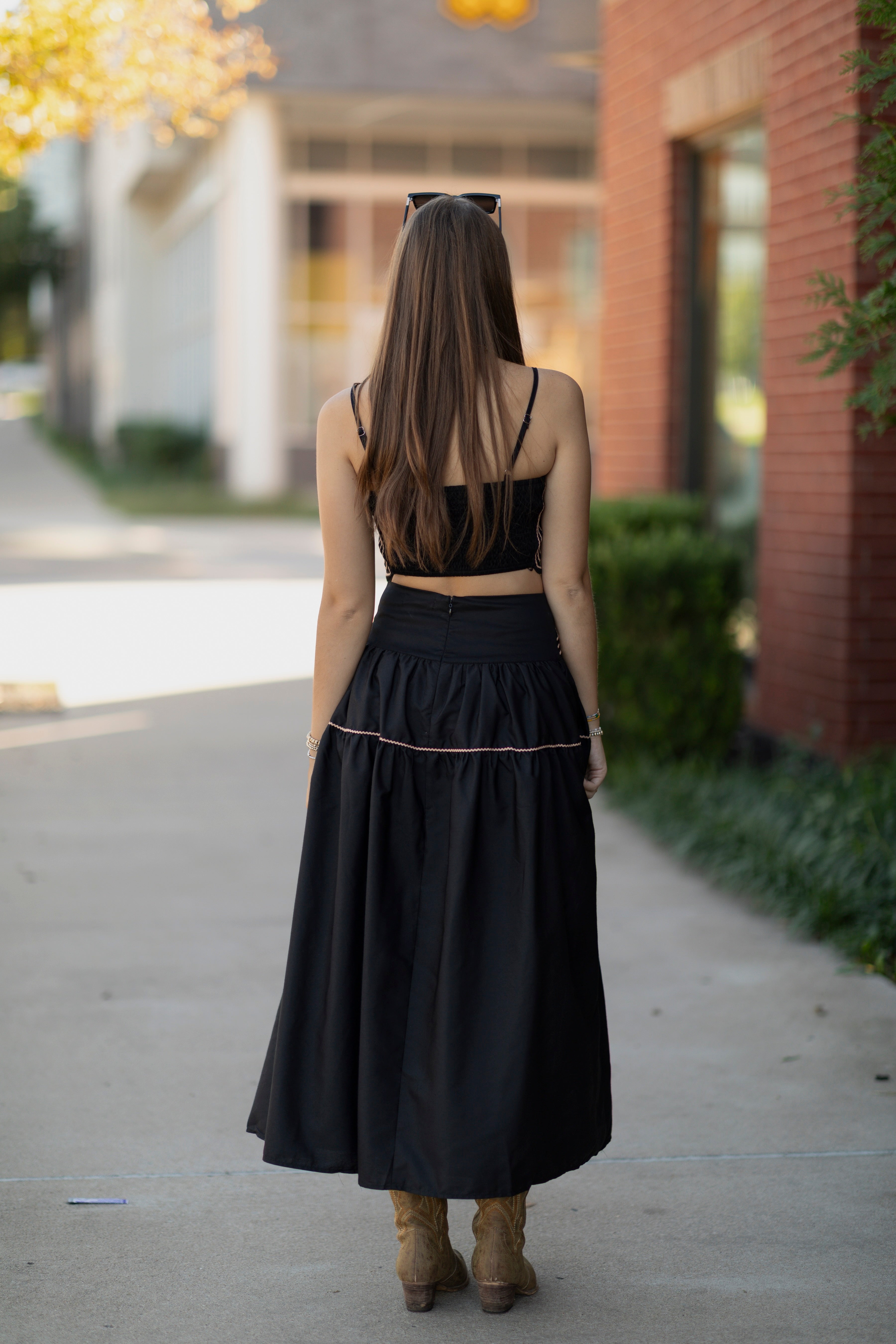 Lace Trimmed Top & Skirt Set