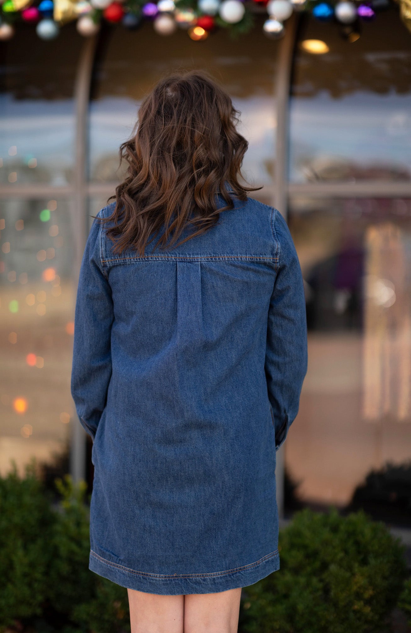 Lacey Denim Shift Dress