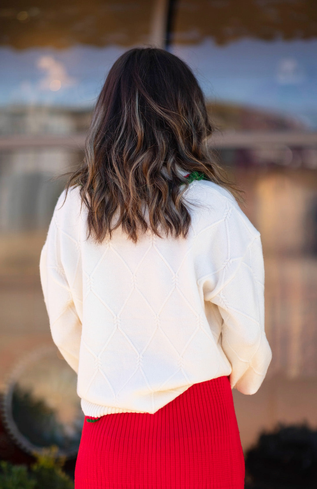 Holiday Spirit Stripe Polo Sweater