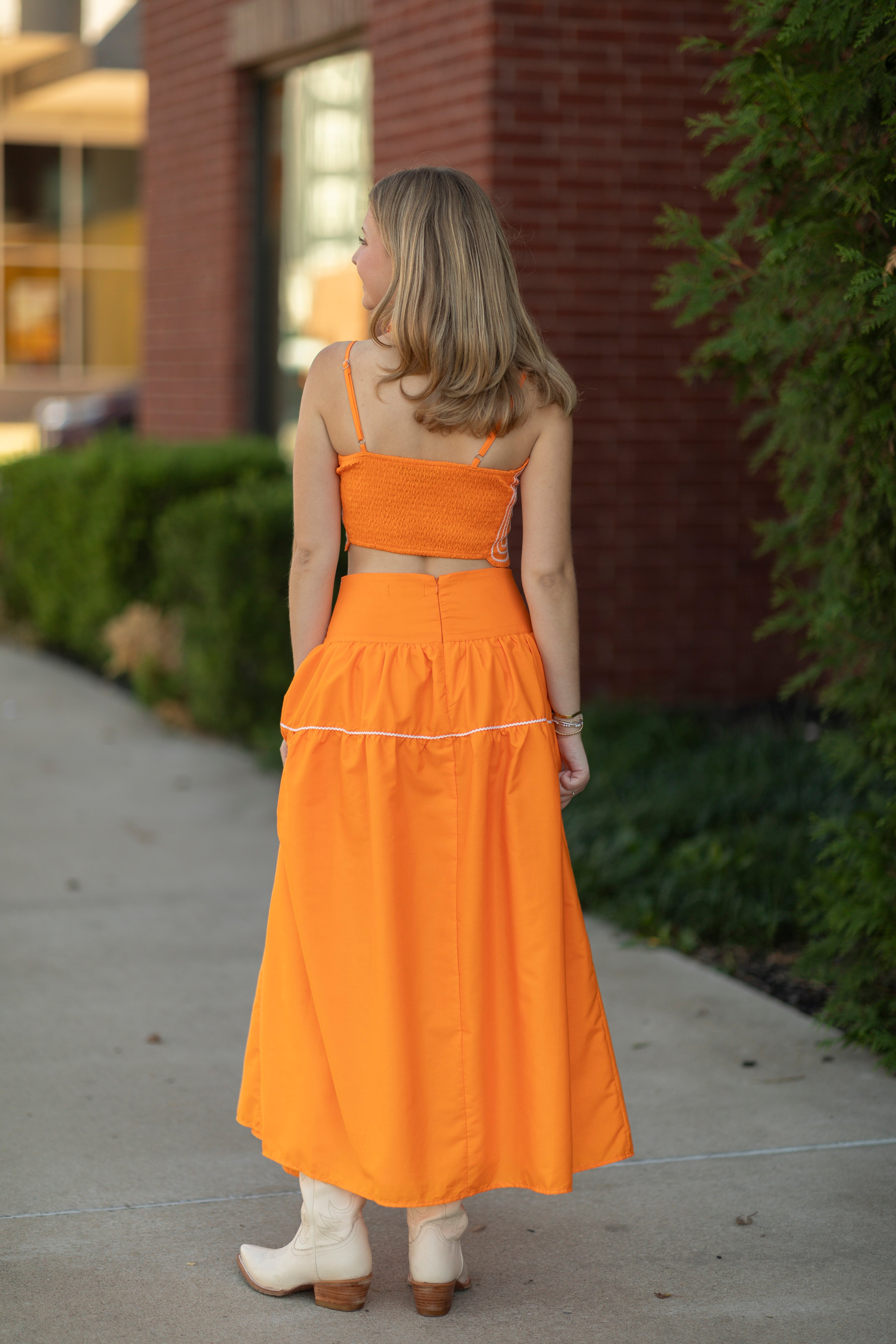 Lace Trimmed Top & Skirt Set