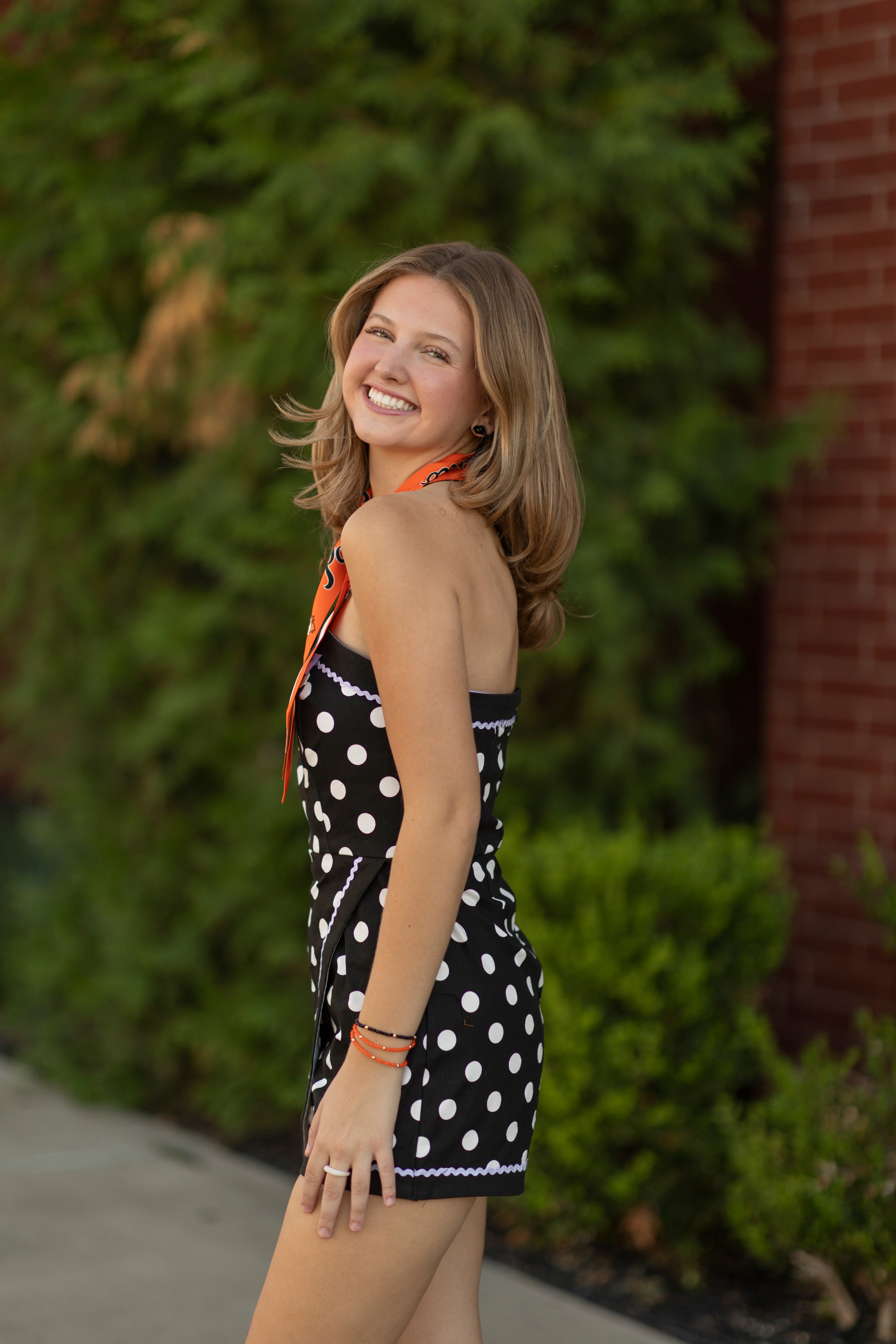 Polka Dot Strapless Skort Romper