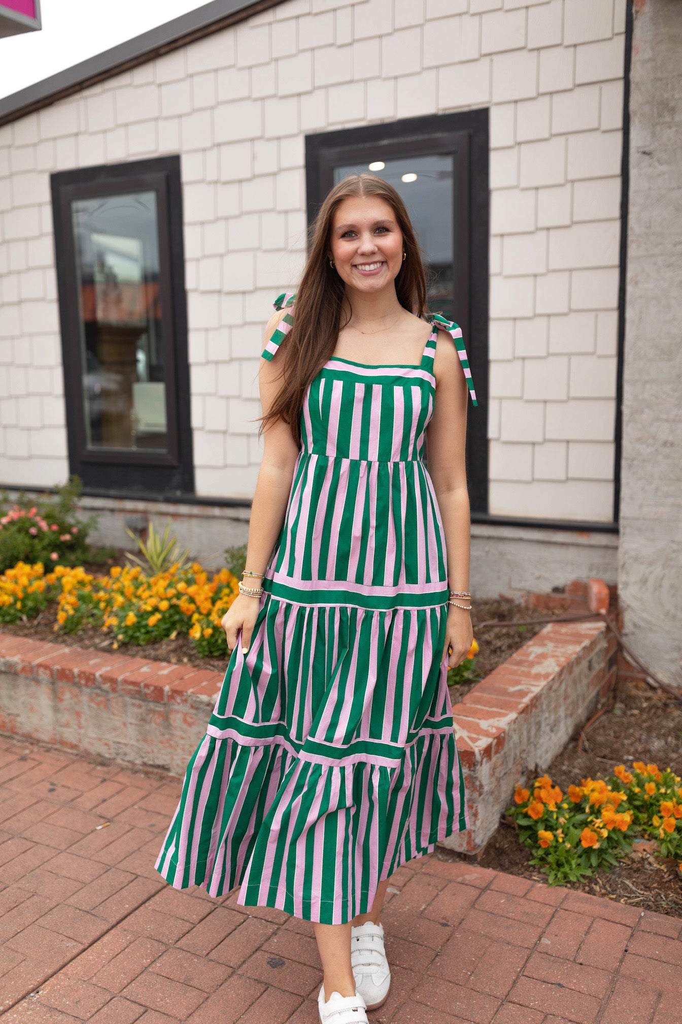 Multi Color Striped Tiered Maxi Dress