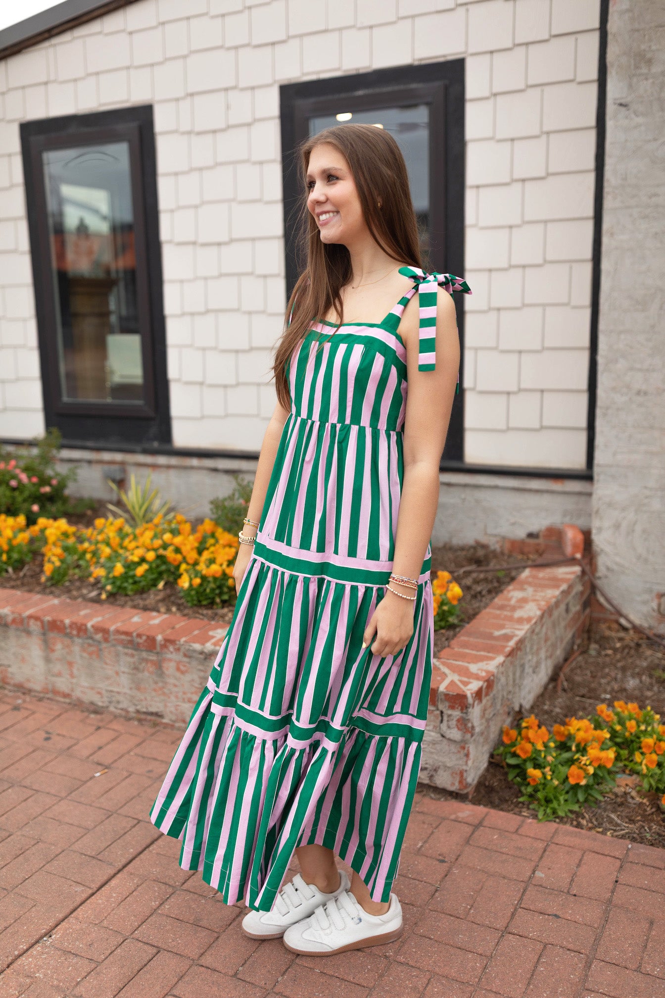 Multi Color Striped Tiered Maxi Dress