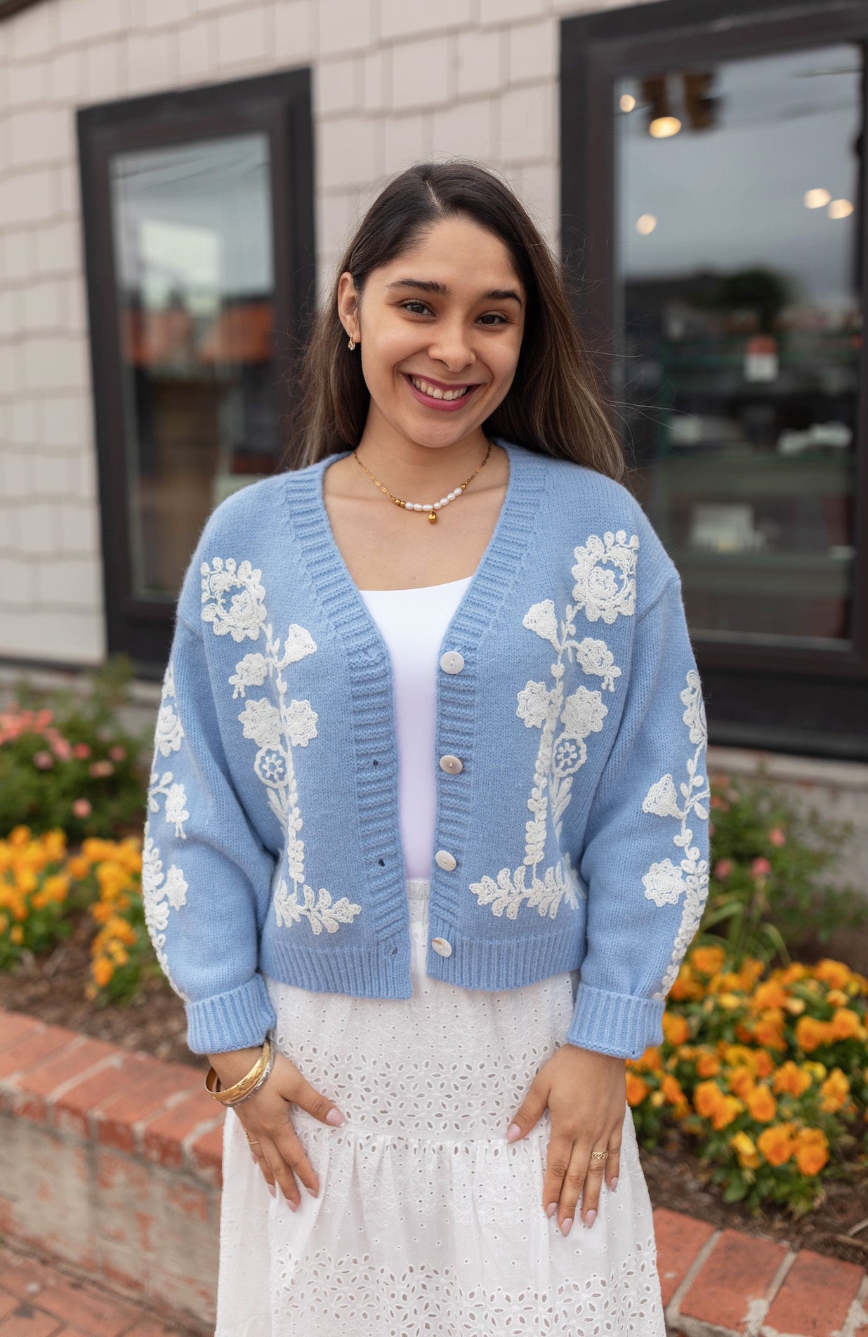 Floral Embroidered Cardigan