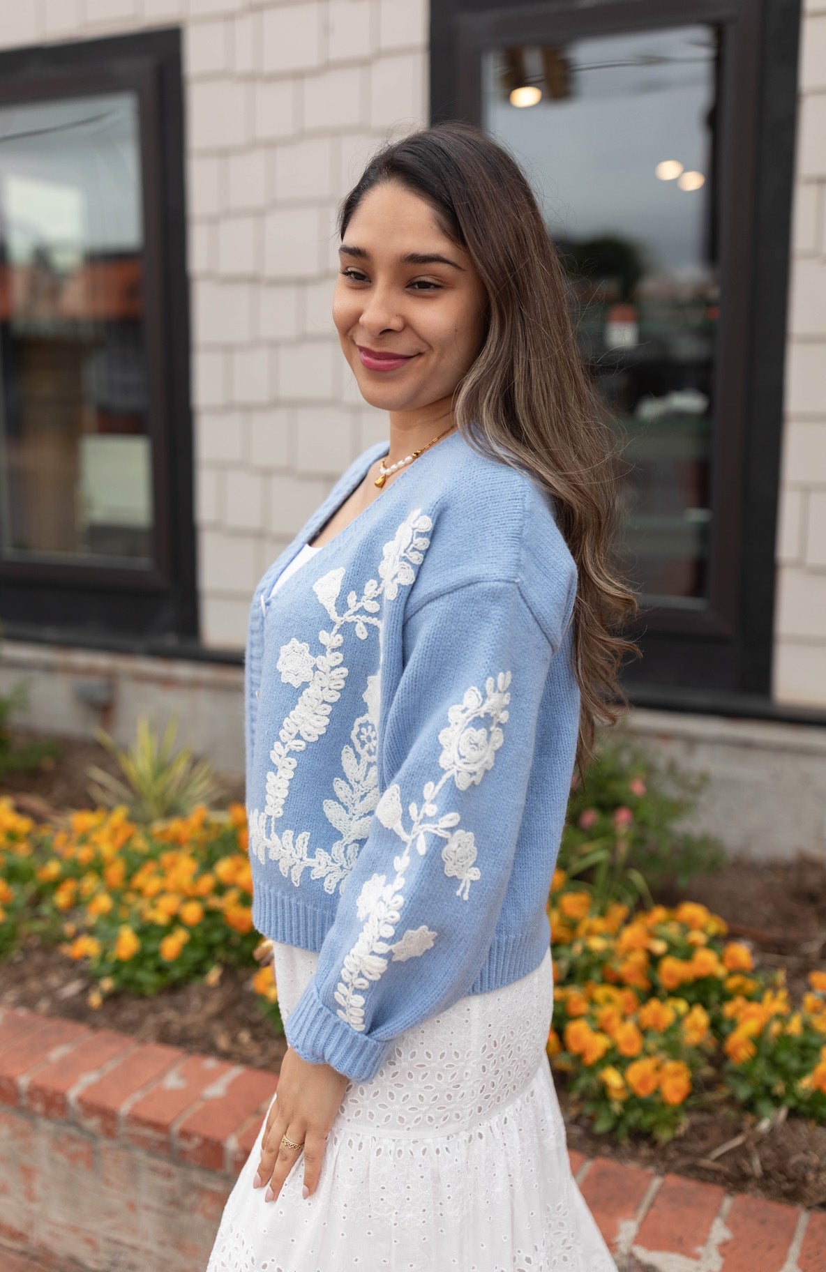 Floral Embroidered Cardigan