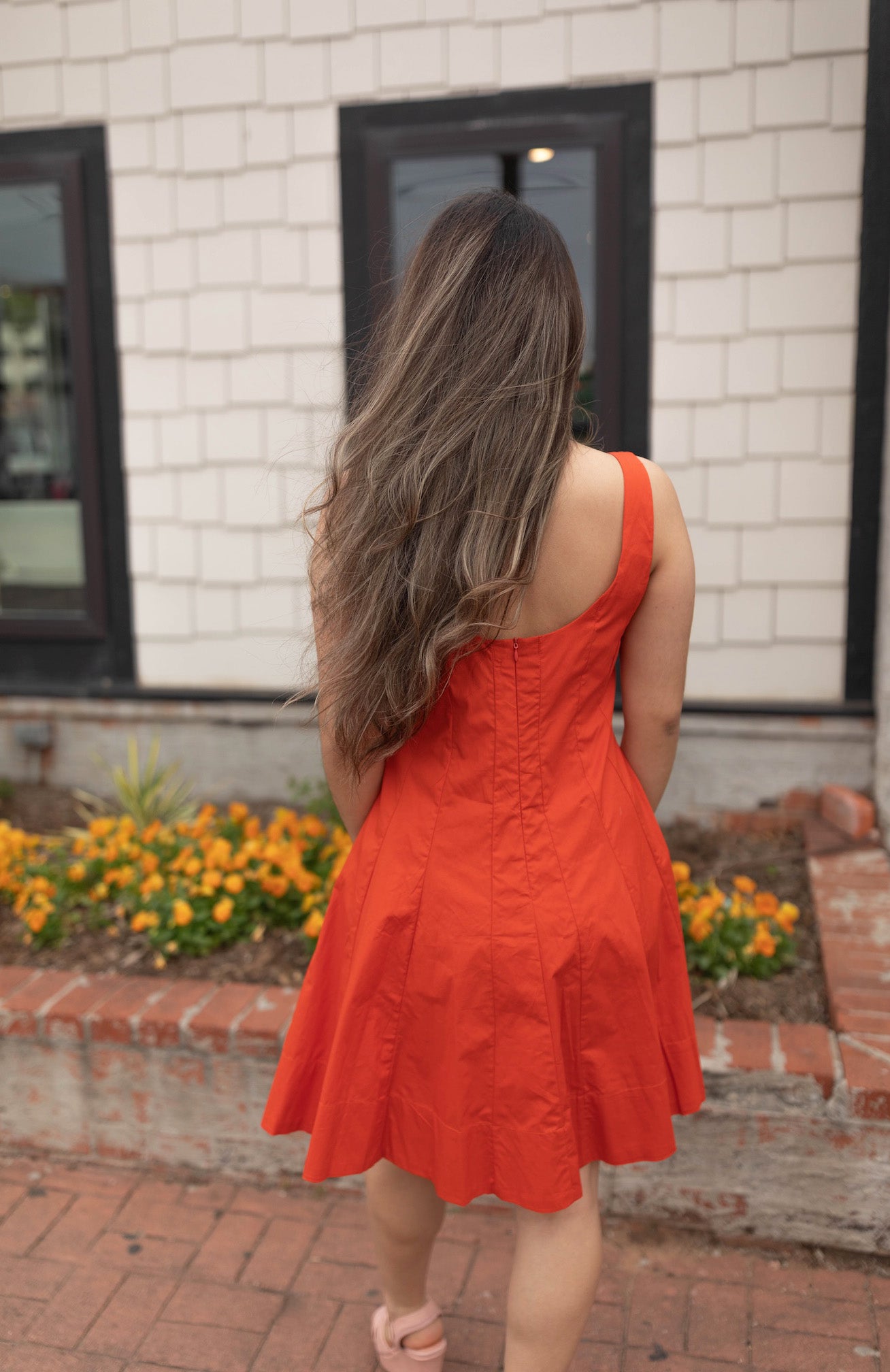 Square Neck Flared Mini Dress
