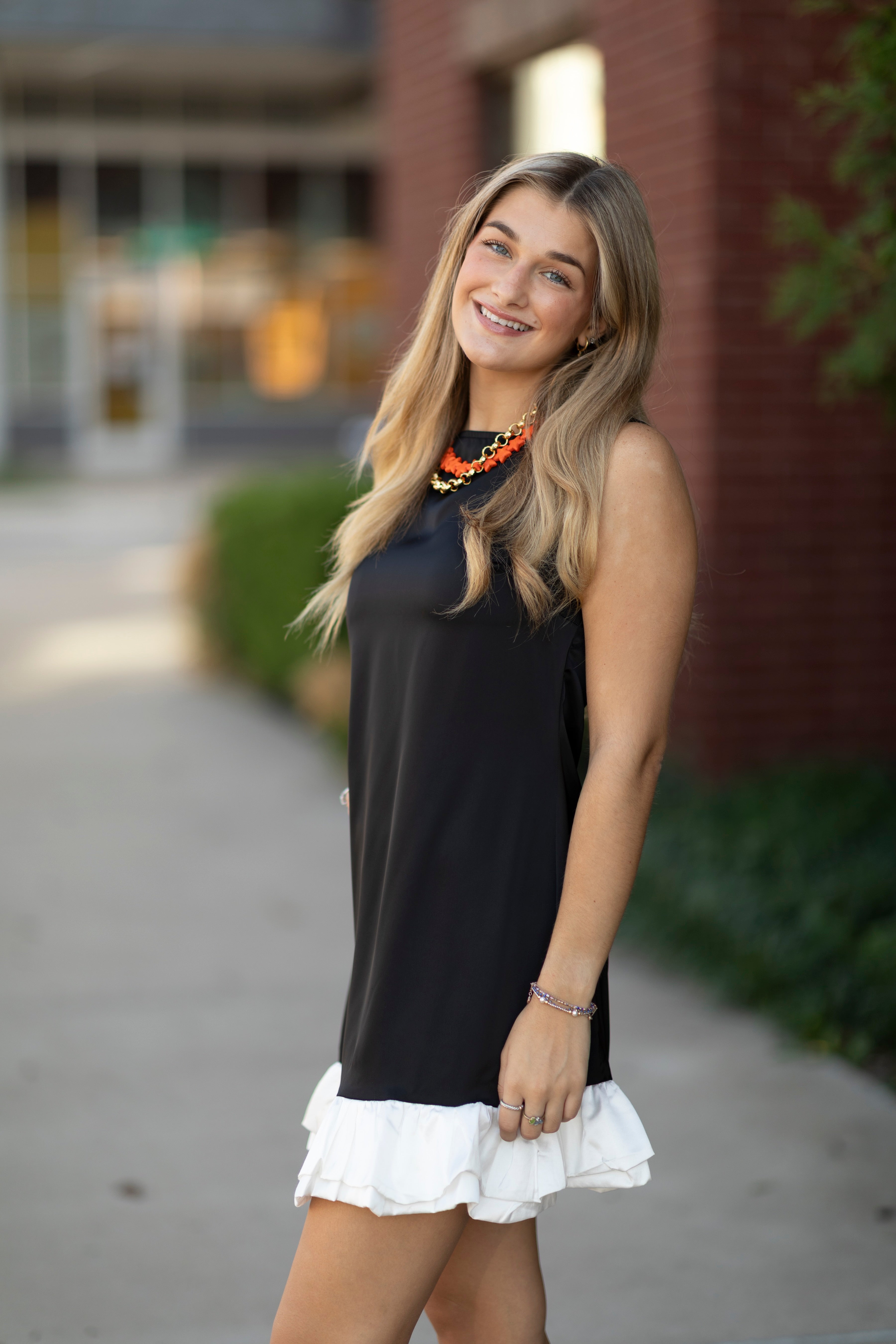 Boat Neck Bubble Hem Mini Dress