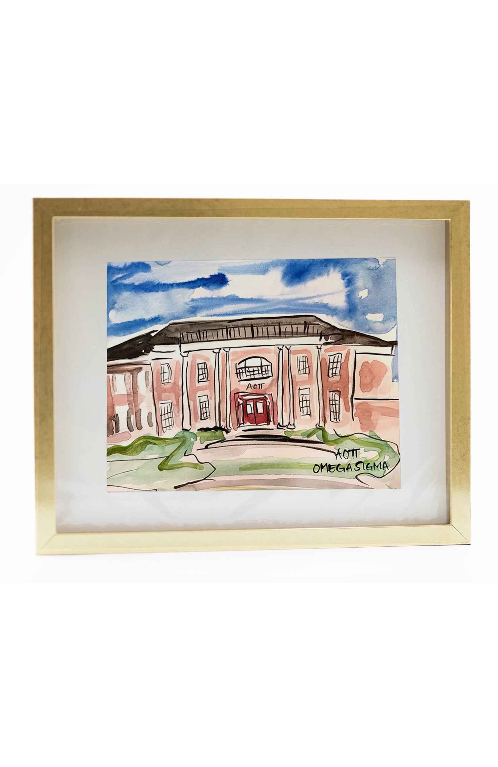 Alpha Omicron Pi House Portrait & Frame