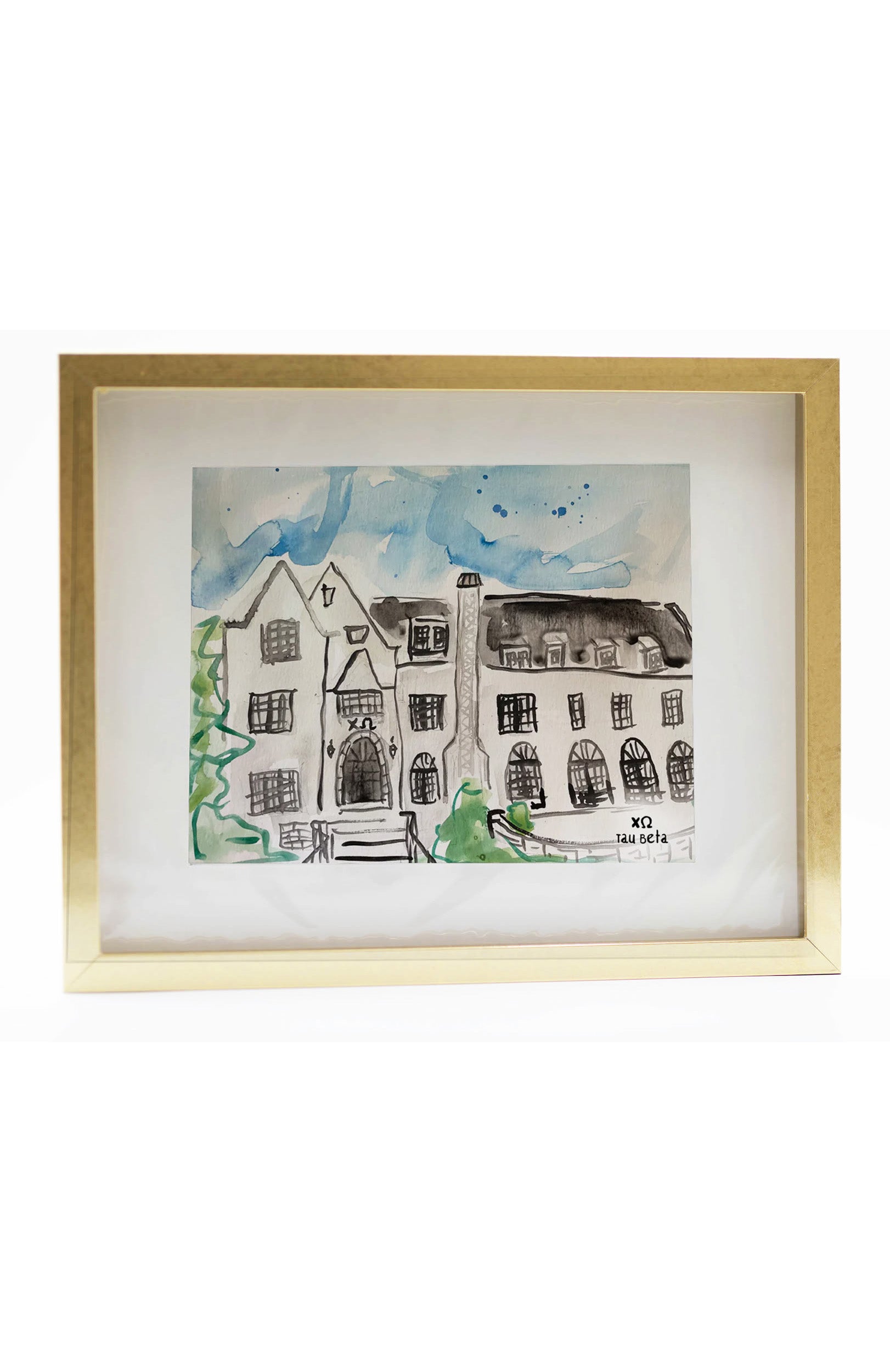 Chi Omega House Portrait & Frame