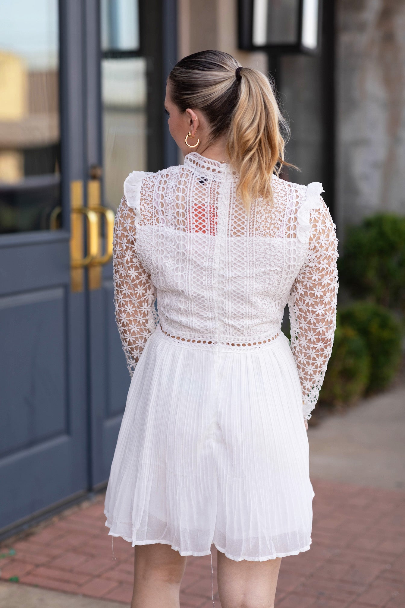 Bridal & Brunch  Lace Lace Long Sleeve Mini Dress