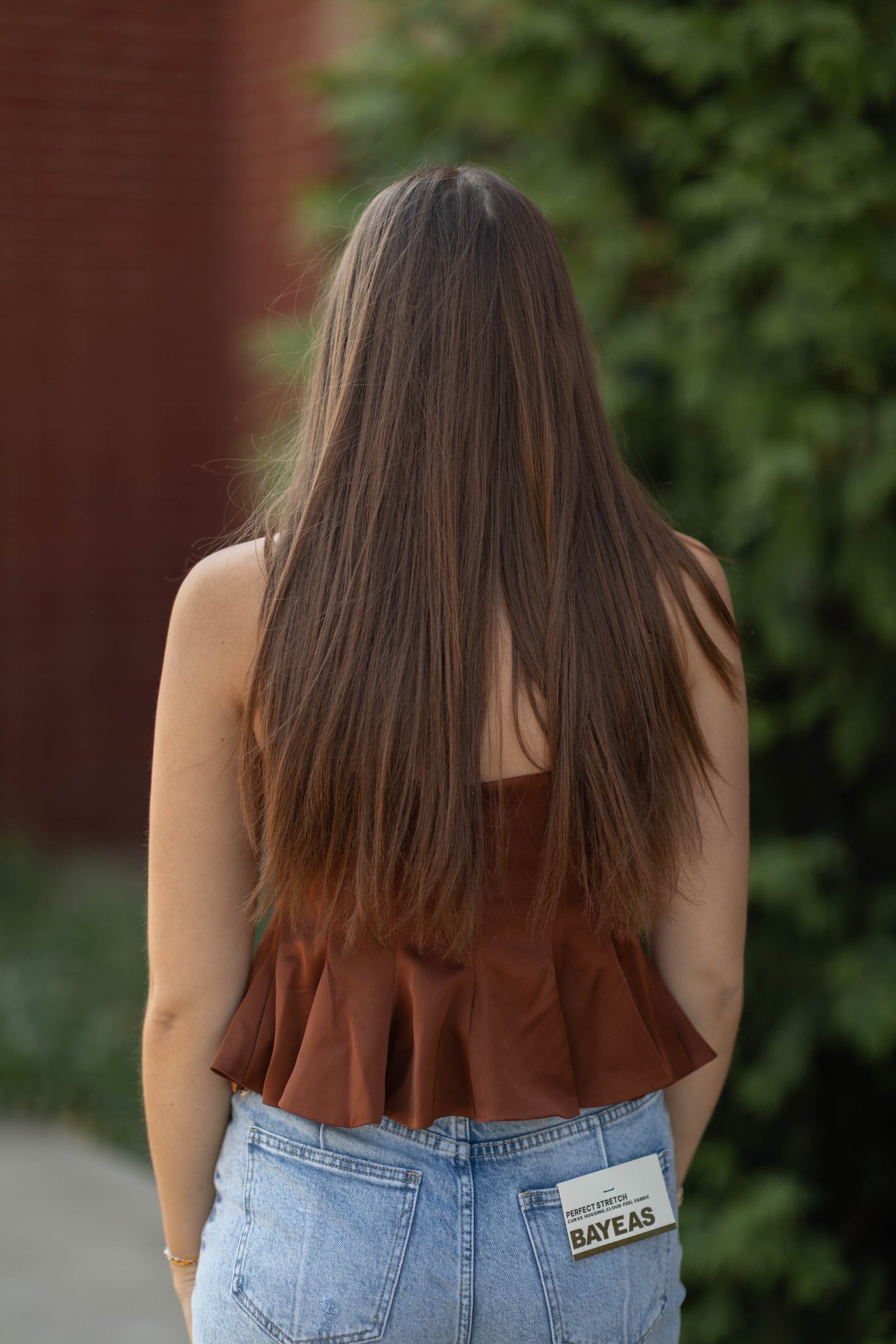 Paislee Satin Peplum Top