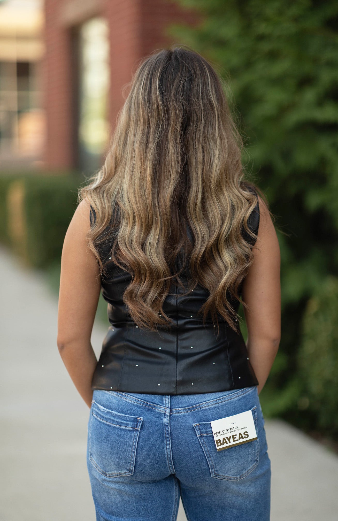 Vegan Leather Studded Top