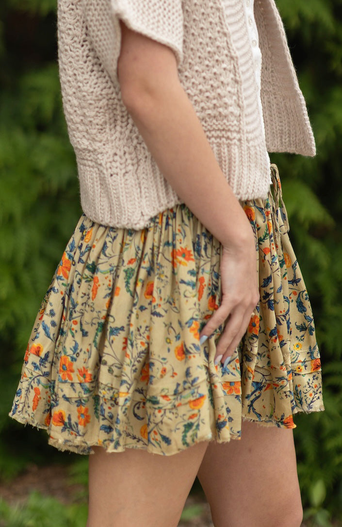 Third Charm Printed Mini Skirt