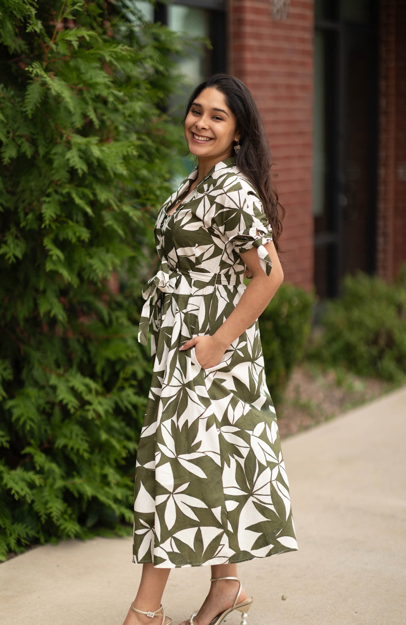 Emerald Canopy Shirt Dress