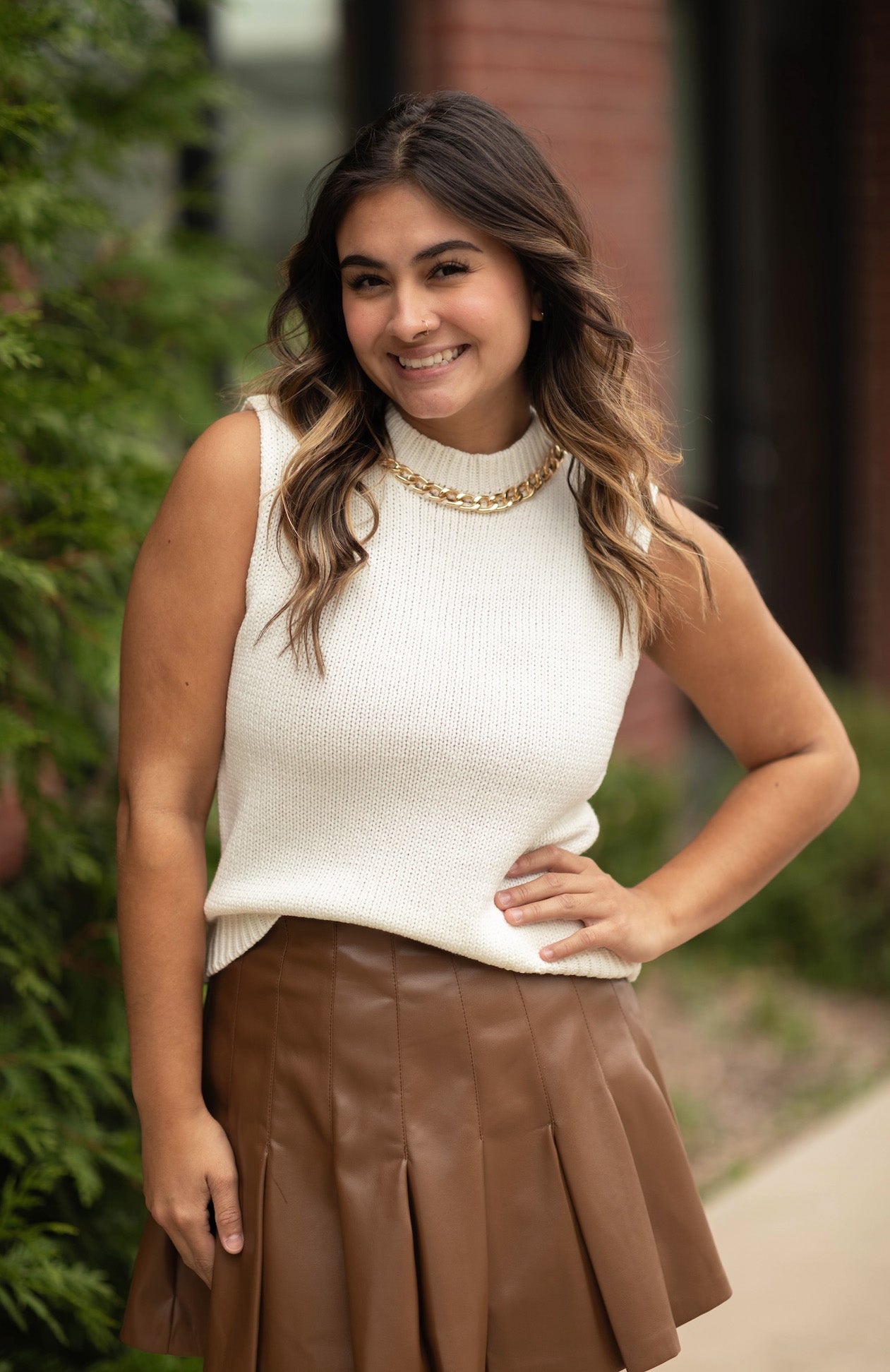 Savoy Chain Detail Sweater Tank