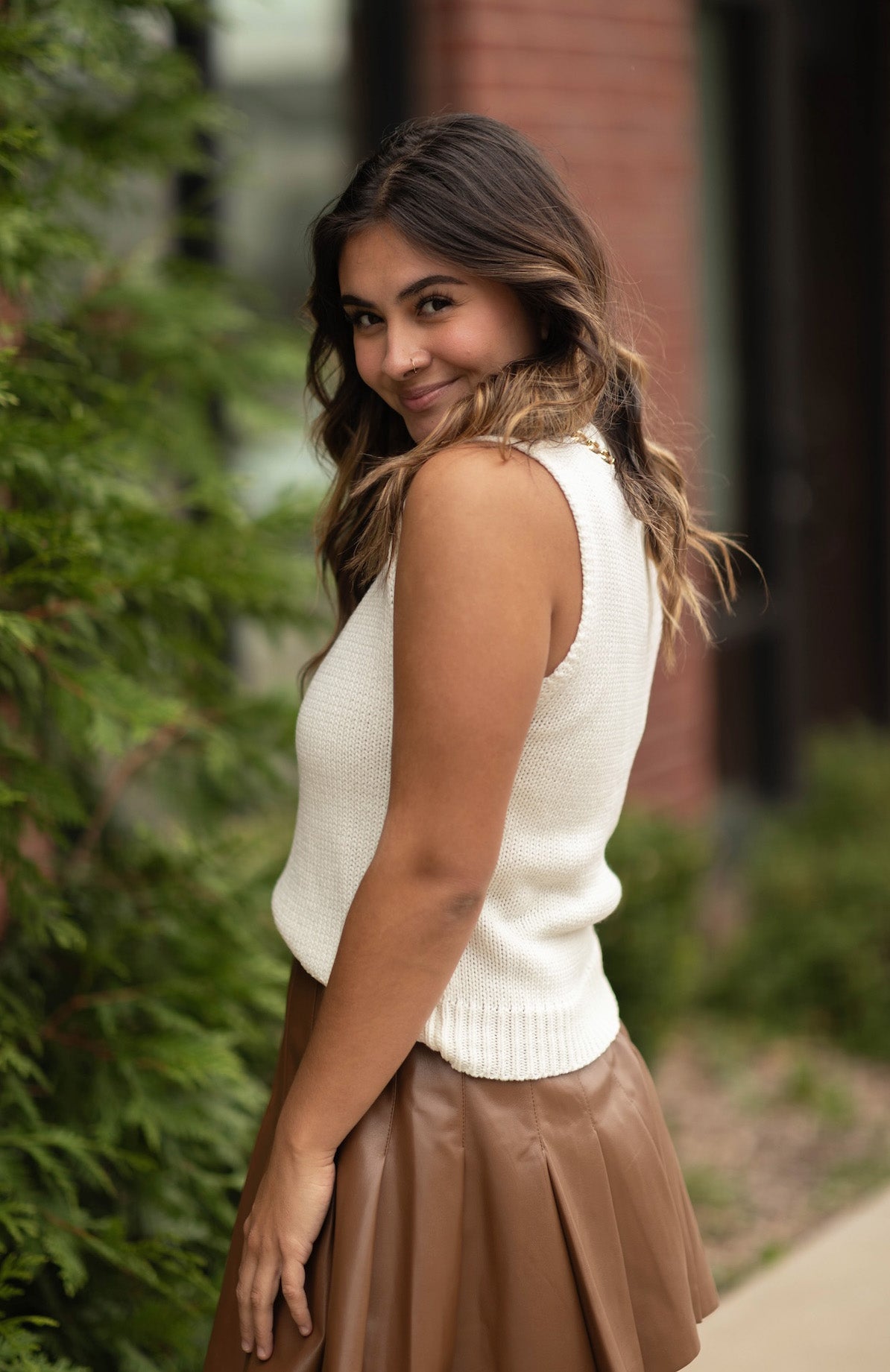 Savoy Chain Detail Sweater Tank