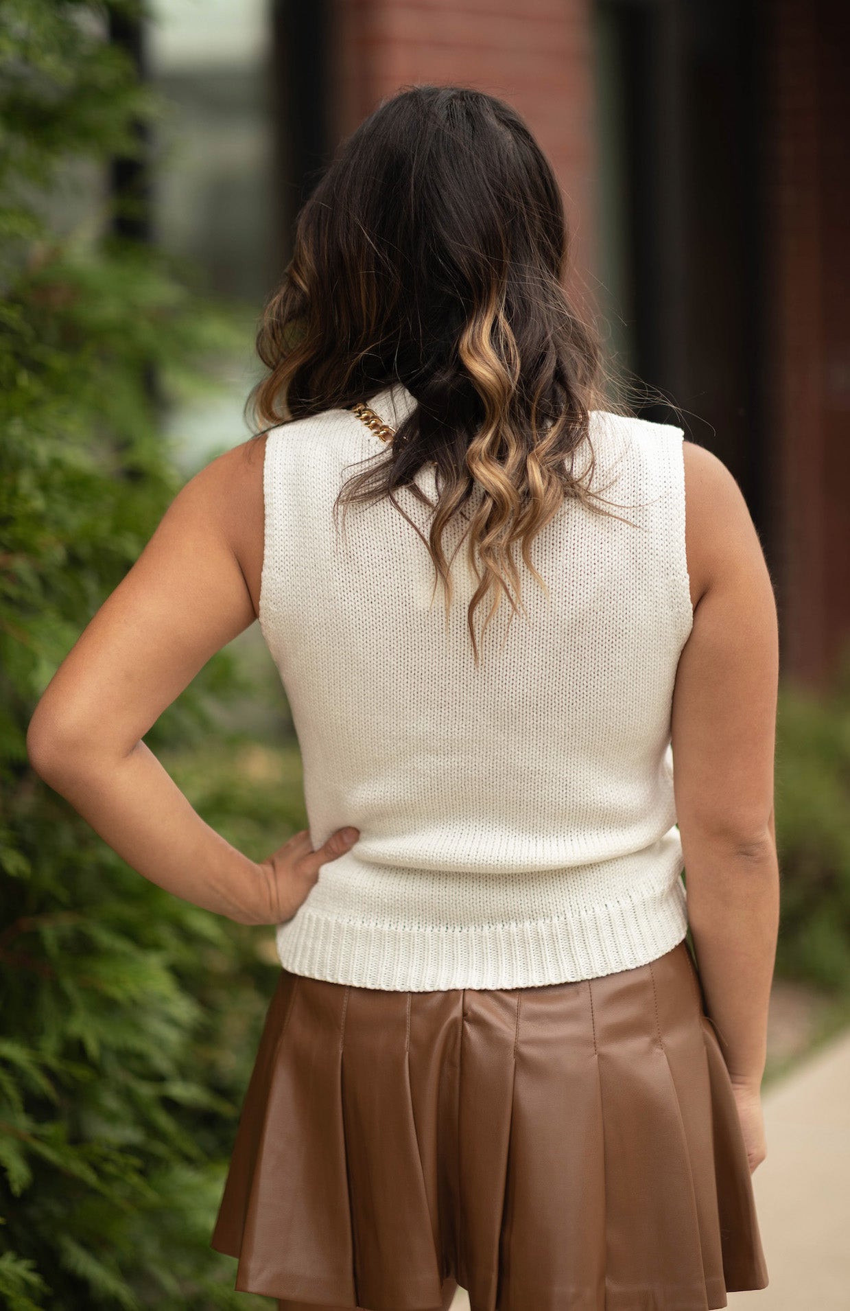 Savoy Chain Detail Sweater Tank