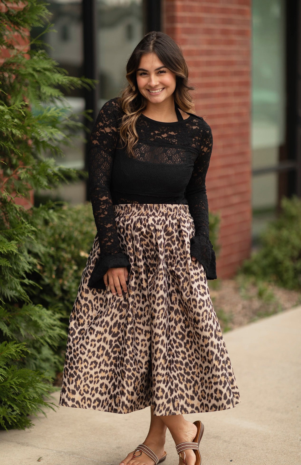 Andolina Leopard Print Skirt