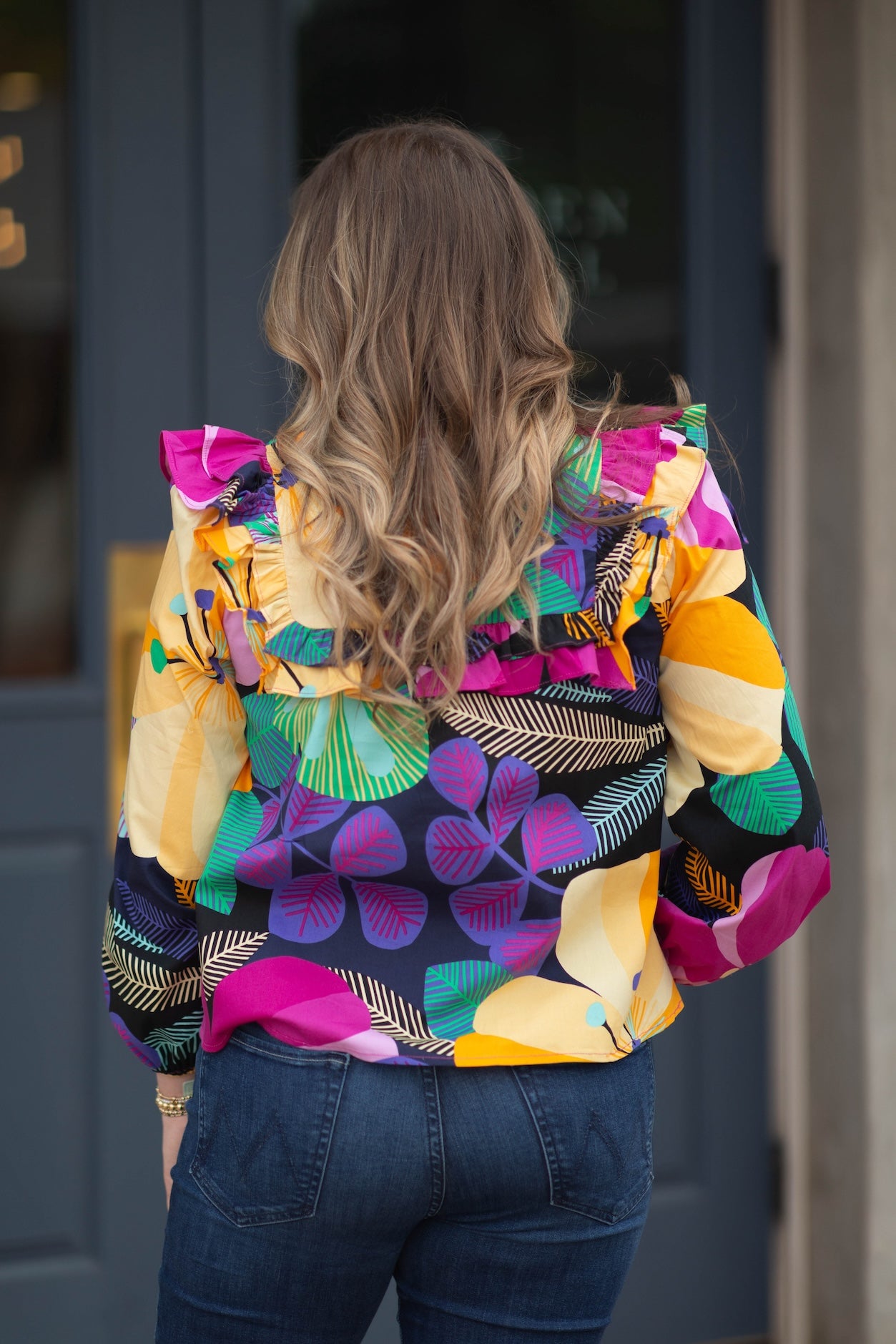 Cordelia Printed Ruffle Blouse