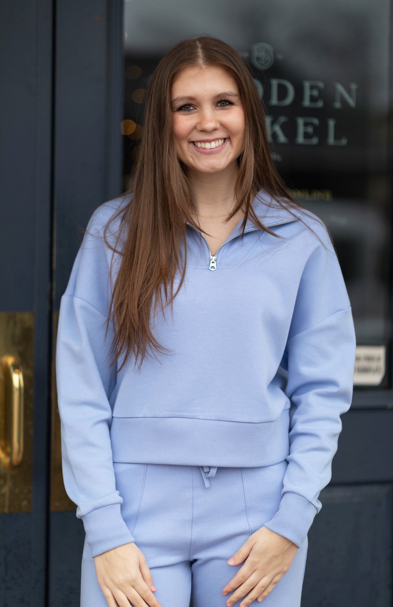 Seanni Cotton Soft Knit LS Half Zip