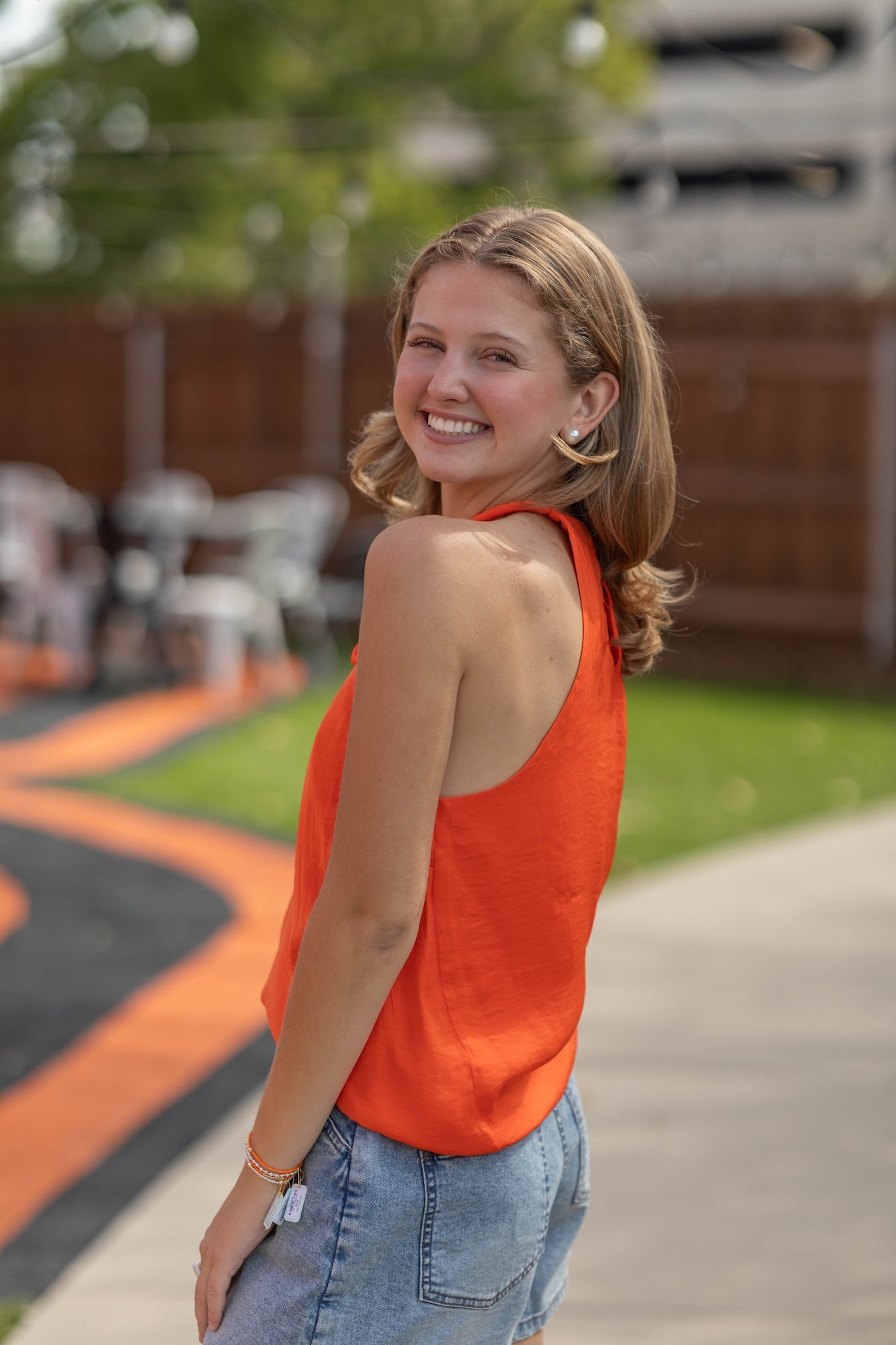 Cord Keyhole Sleeveless Top