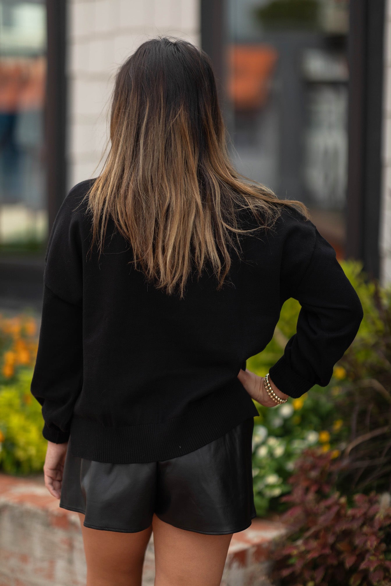 The Embroidered Mock Neck Sweater