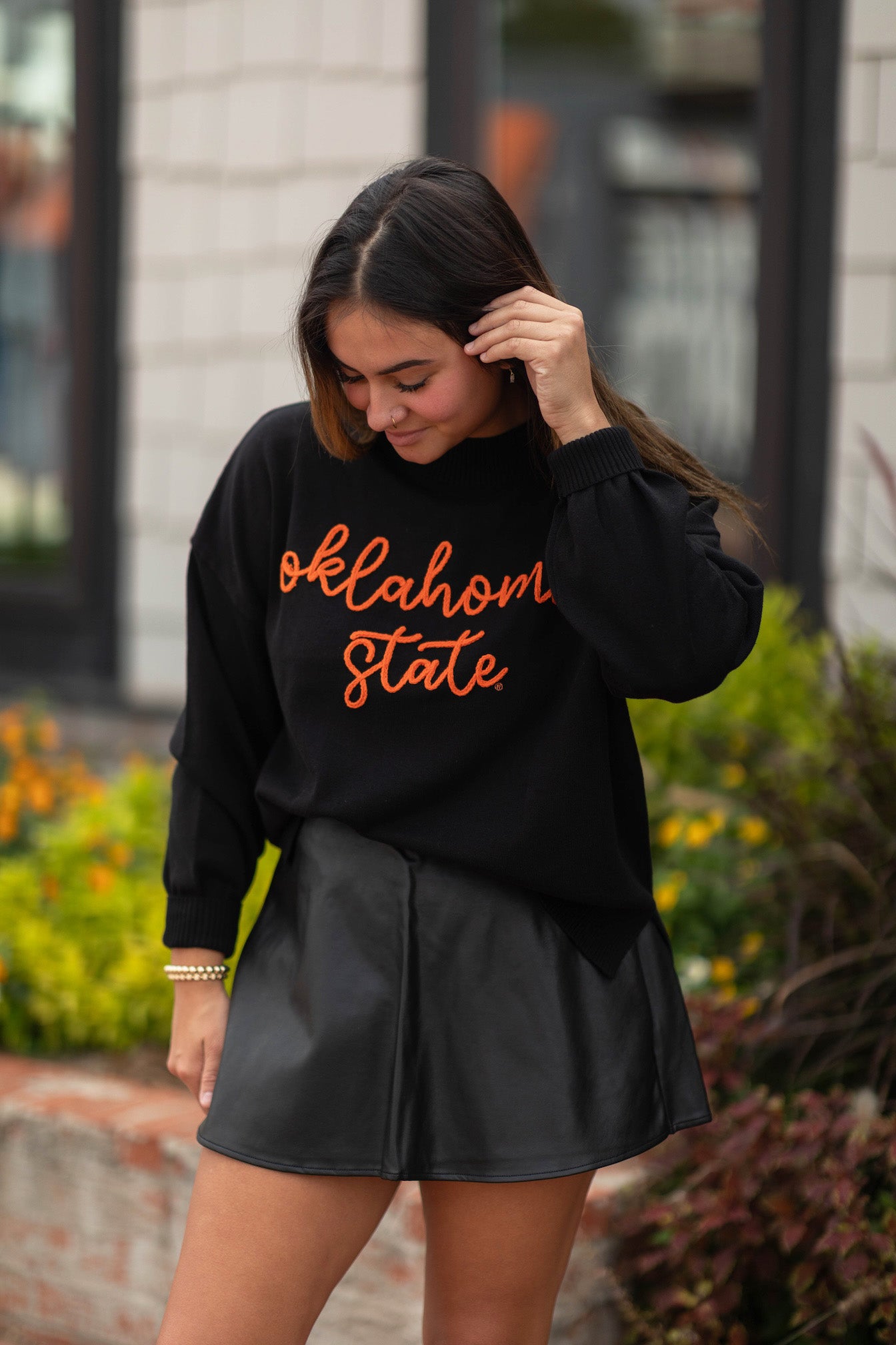 The Embroidered Mock Neck Sweater