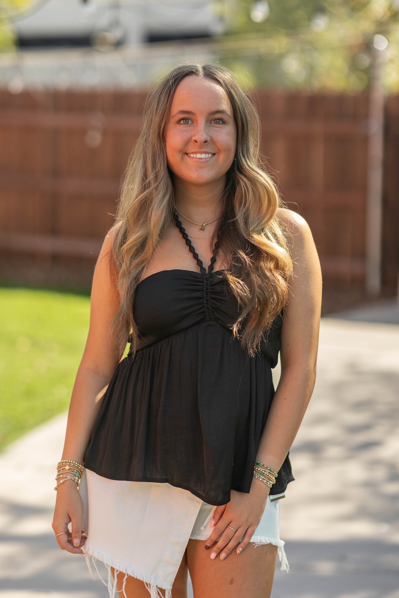 Silky Beaded Halter Top