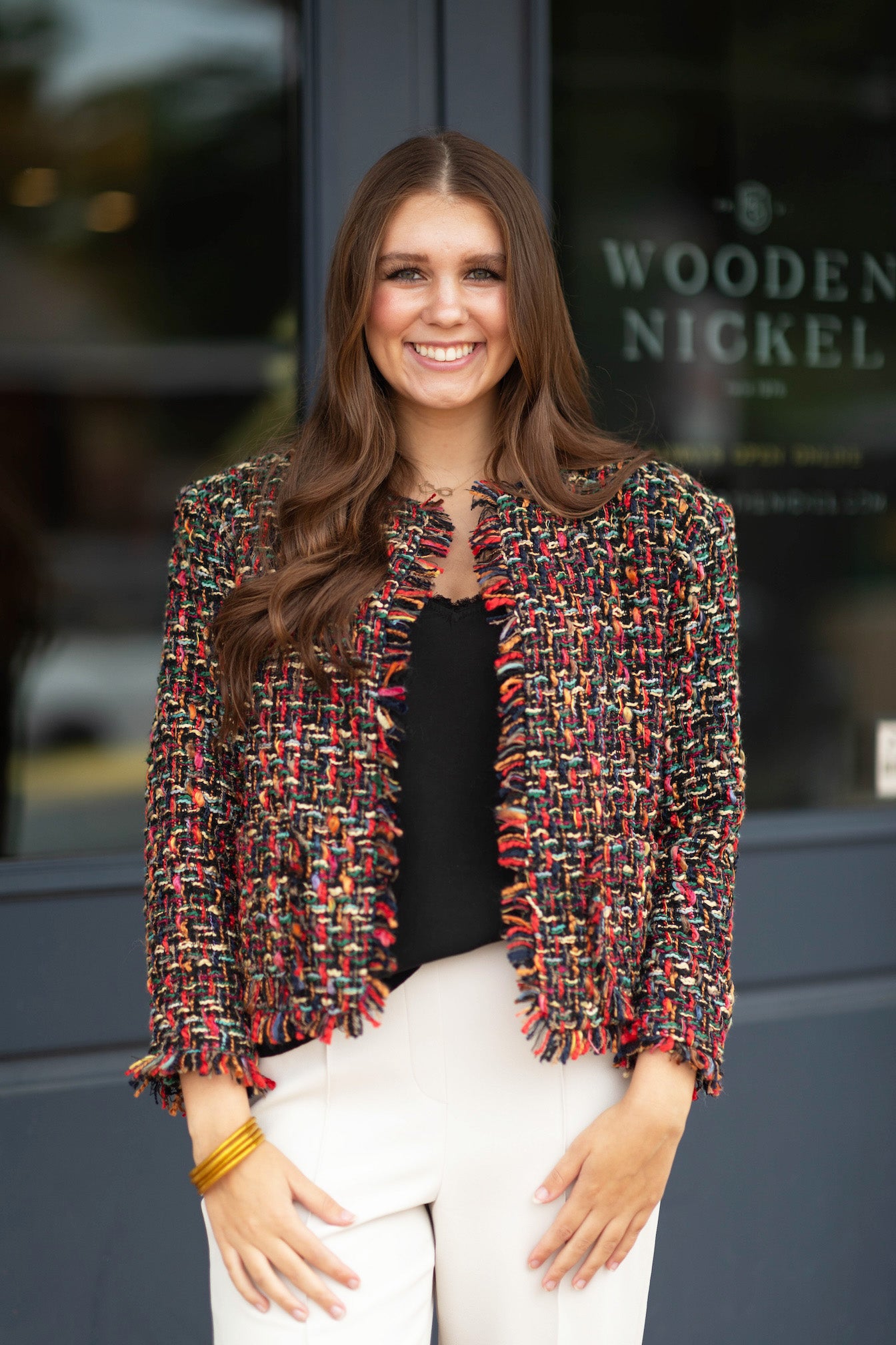 Tweed Fringe Blazer