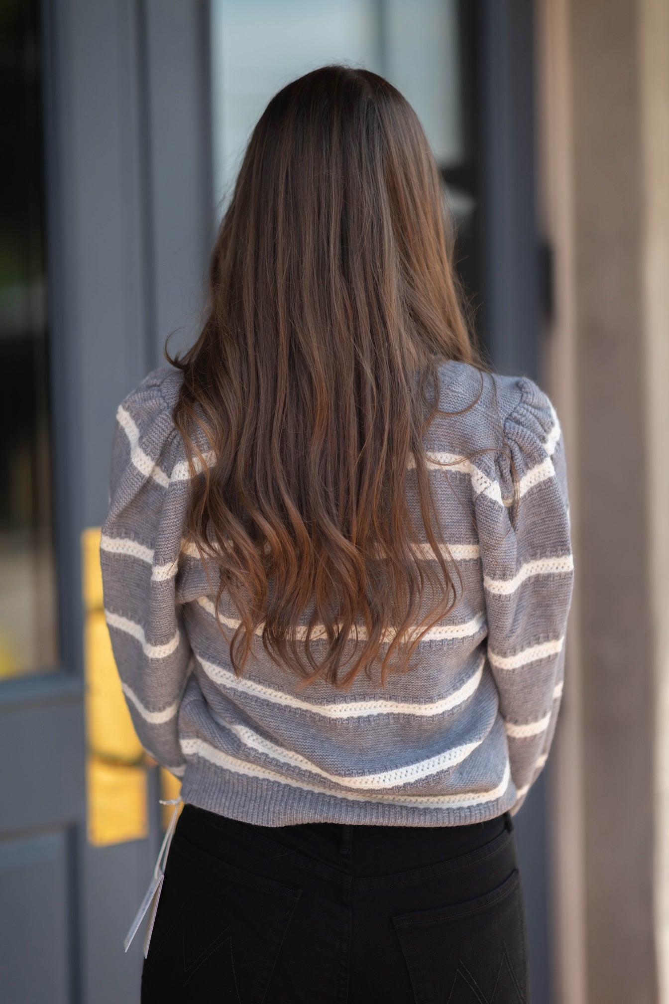 Square Neck Striped Sweater