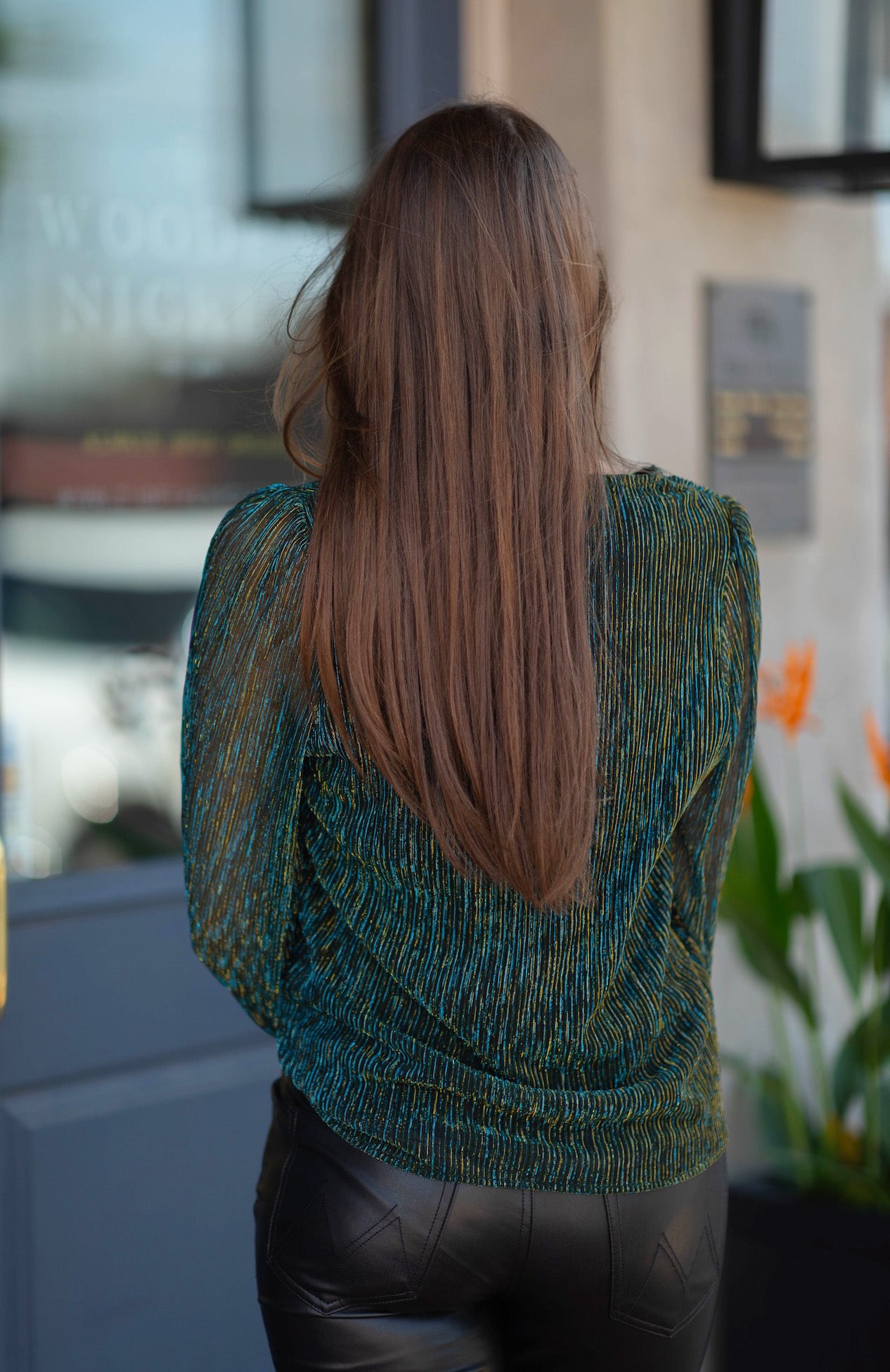 Metallic Ribbed Blouse