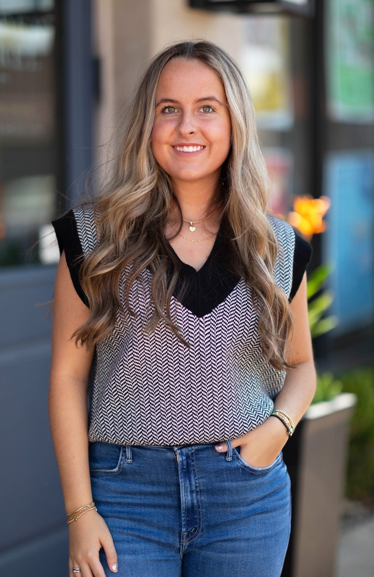 Herringbone Sweater Vest