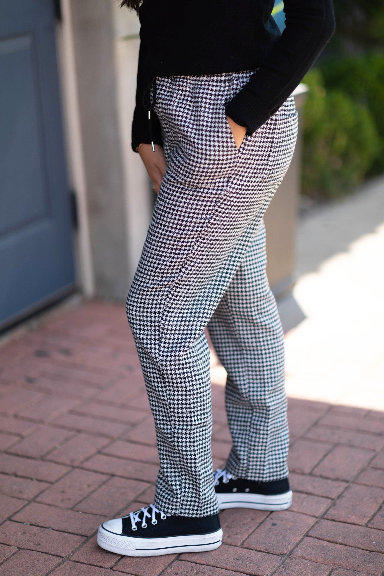 Houndstooth Drawstring Pant