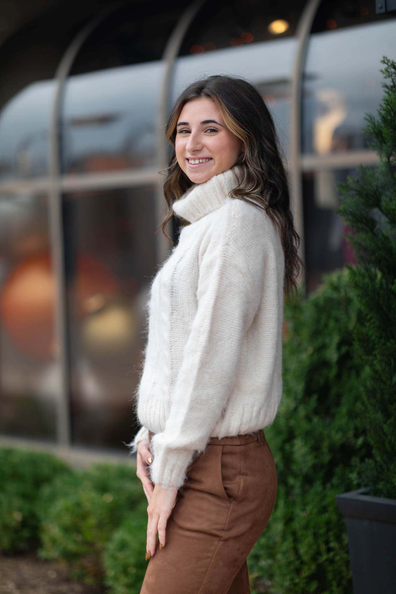 Fuzzy Cable Knit Sweater