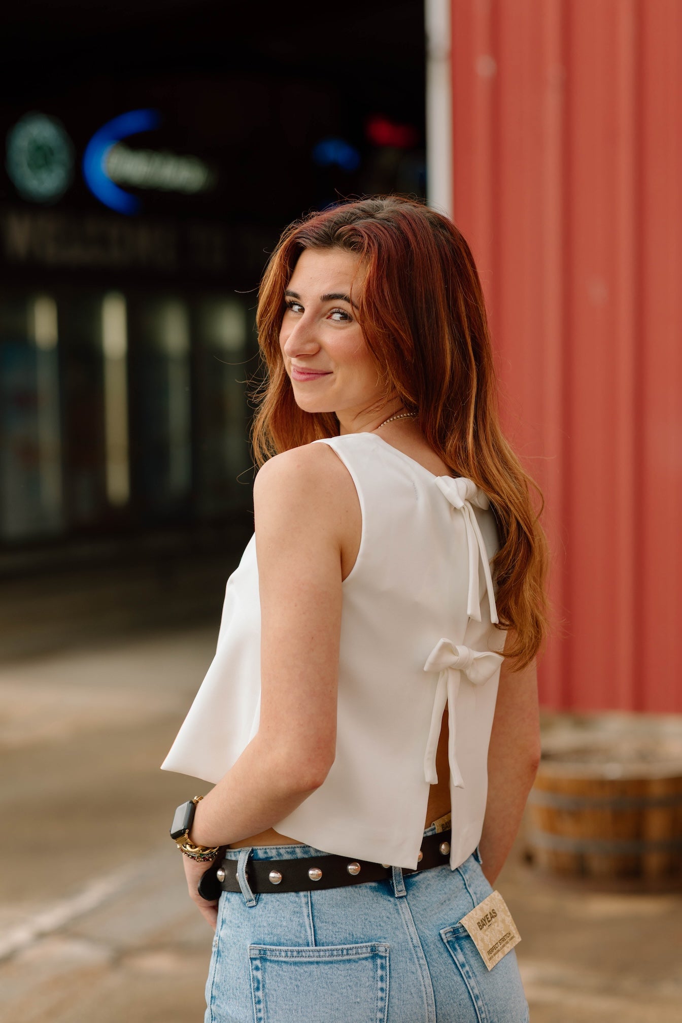 Back Bow Ties Sleeveless Crop Top